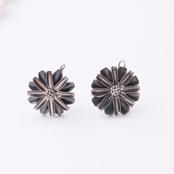 Silver Soorajmukhi (Flower Motif) Earrings
