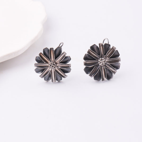 Silver Soorajmukhi (Flower Motif) Earrings