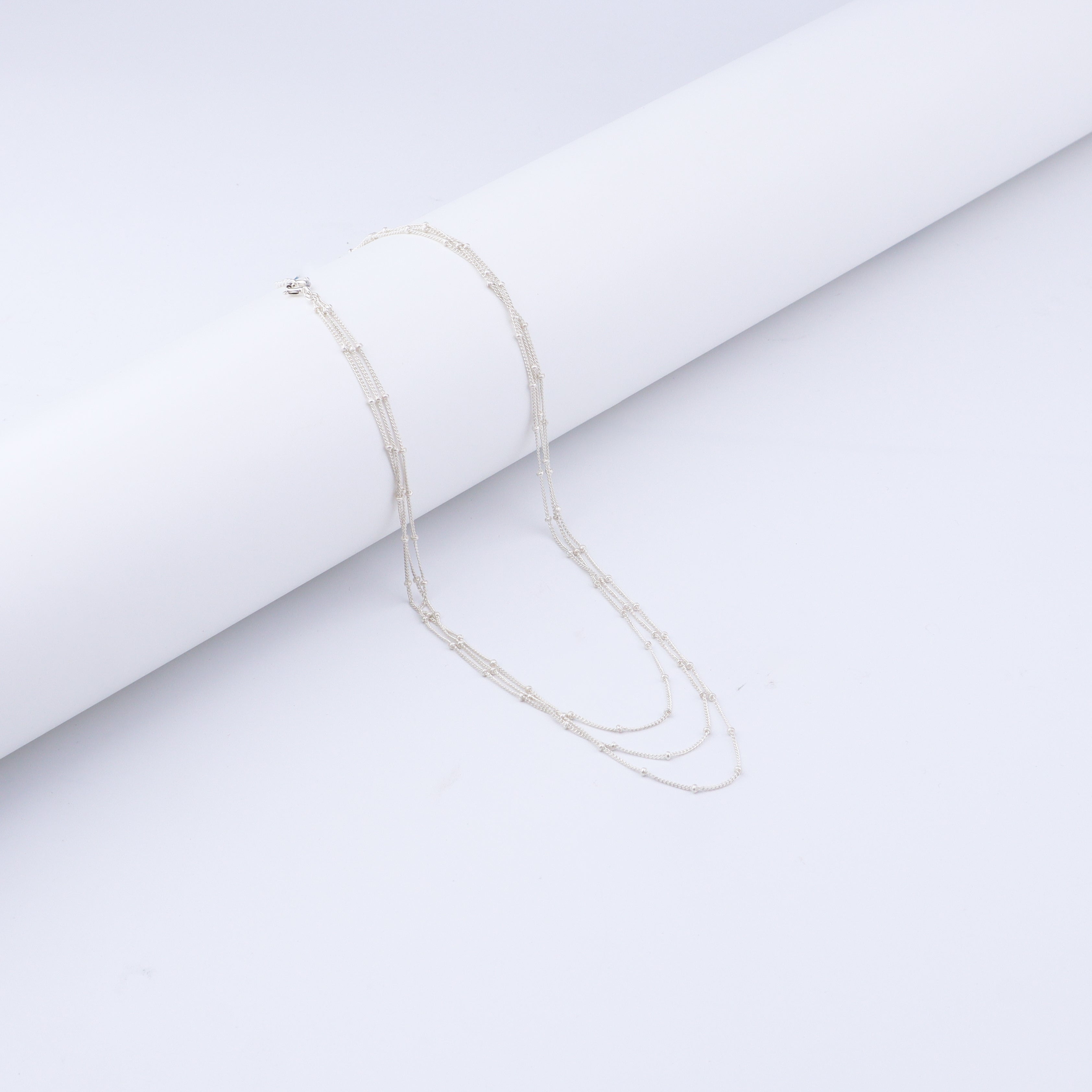 Dainty Silver Three Layered Necklace
