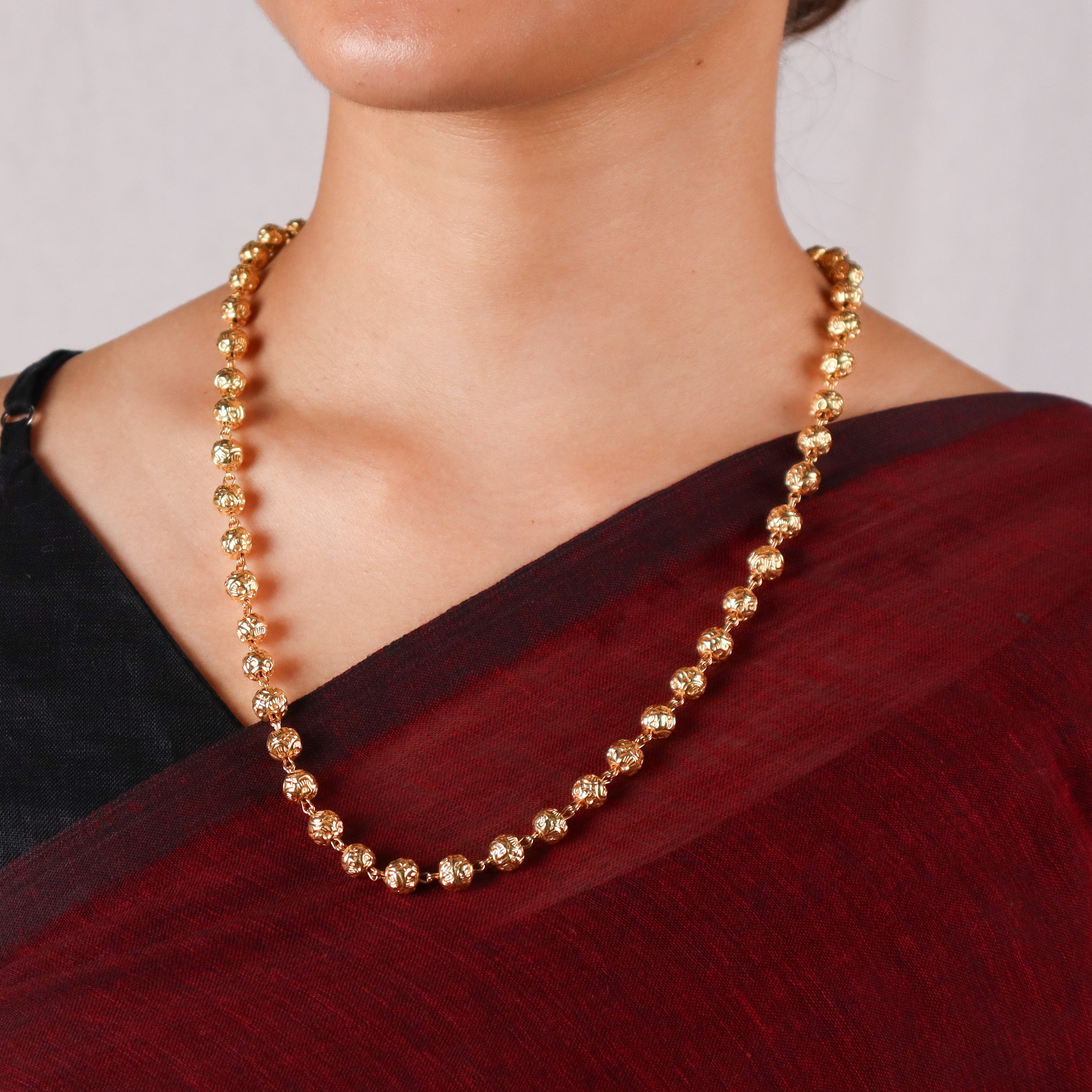 Silver Mohanmaal Necklace | 92.5 Silver | 22K Gold Plated