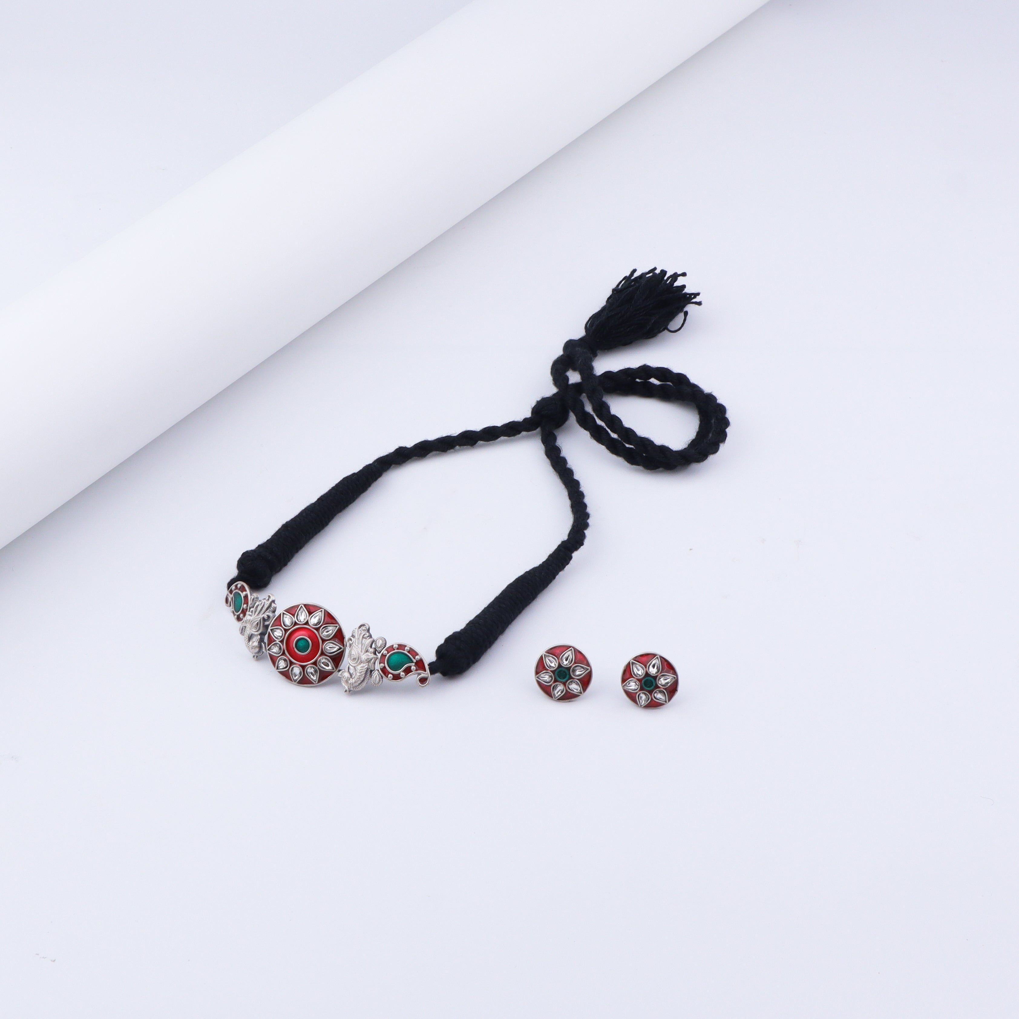 Handmade Mayur Meenakari Set