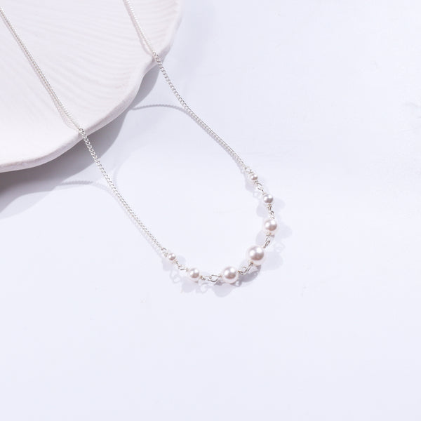 Handcrafted Pearl Silver Chain from House of Aadyaa
