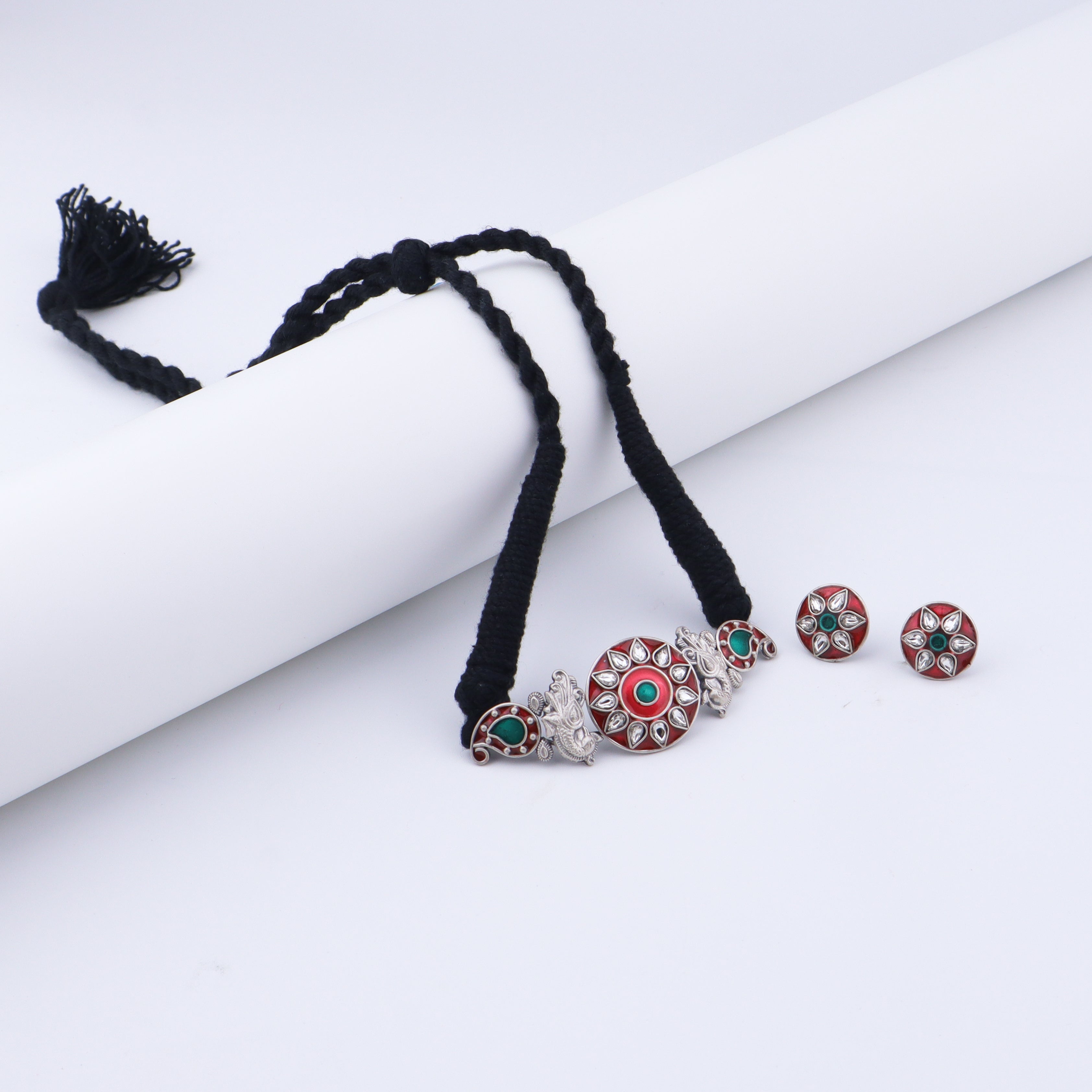 Handmade Mayur Meenakari Set