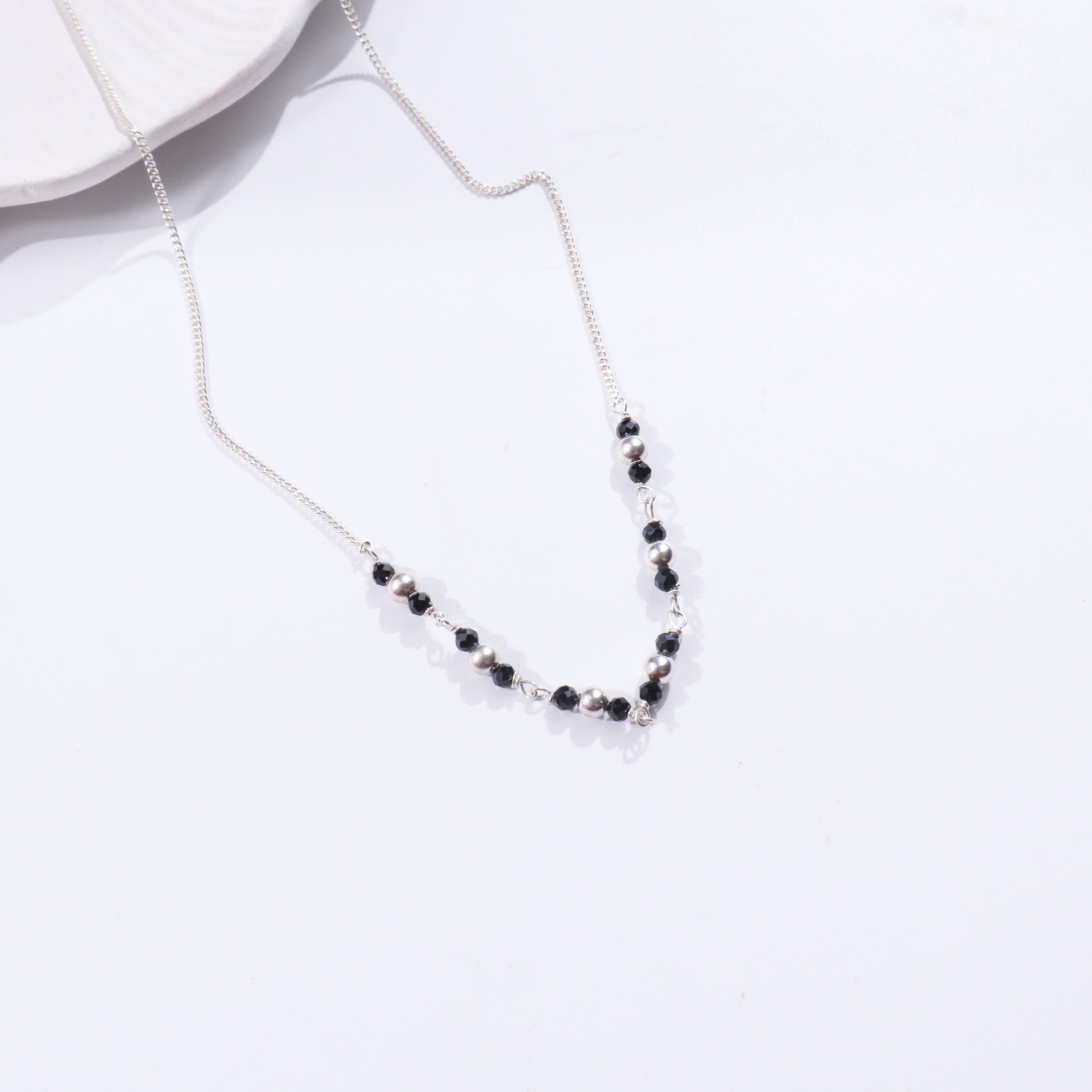 Handmade Silver Mangalsutra - Sarmanee Black Beads