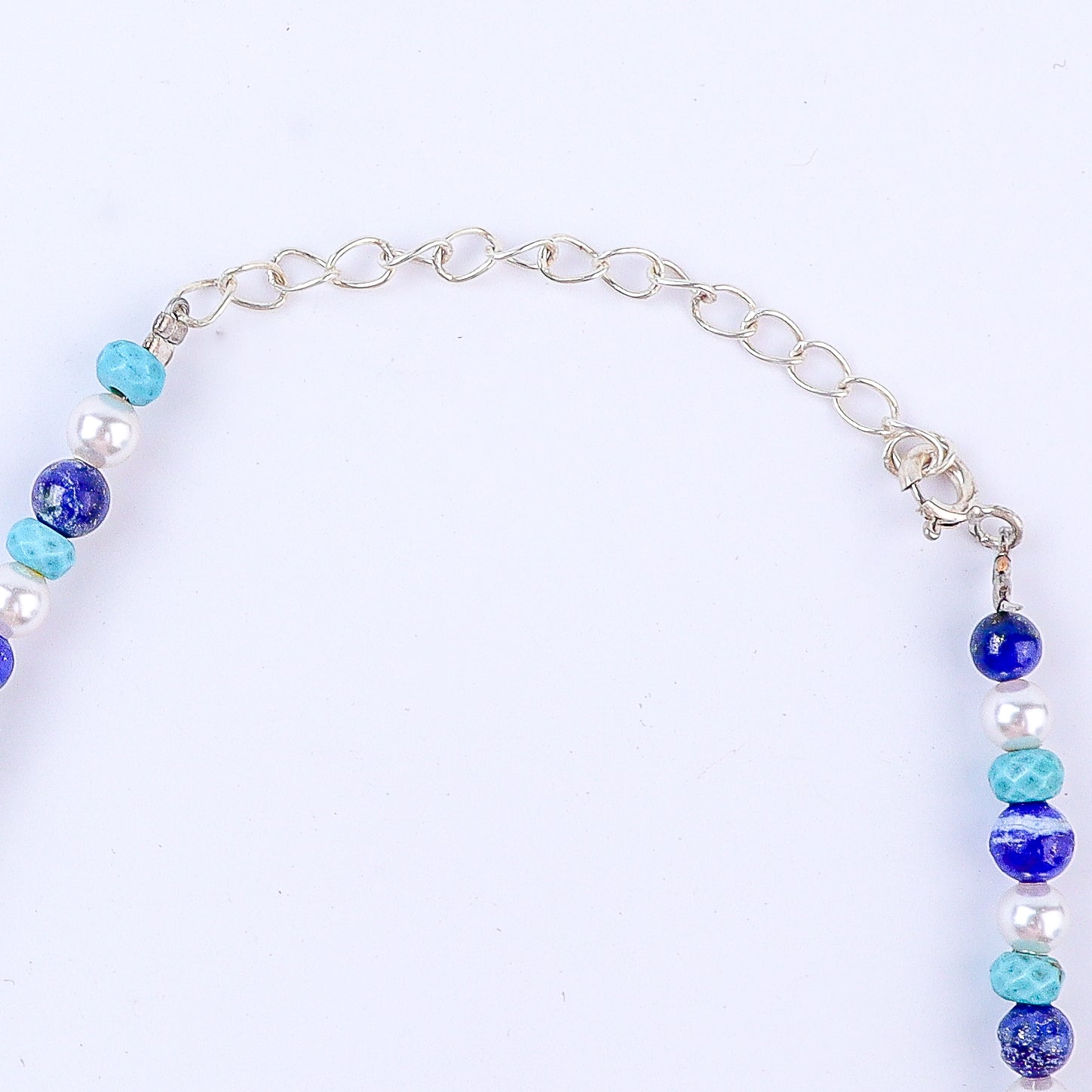 Leaf Filigree Pendant Necklace with Semiprecious Stones