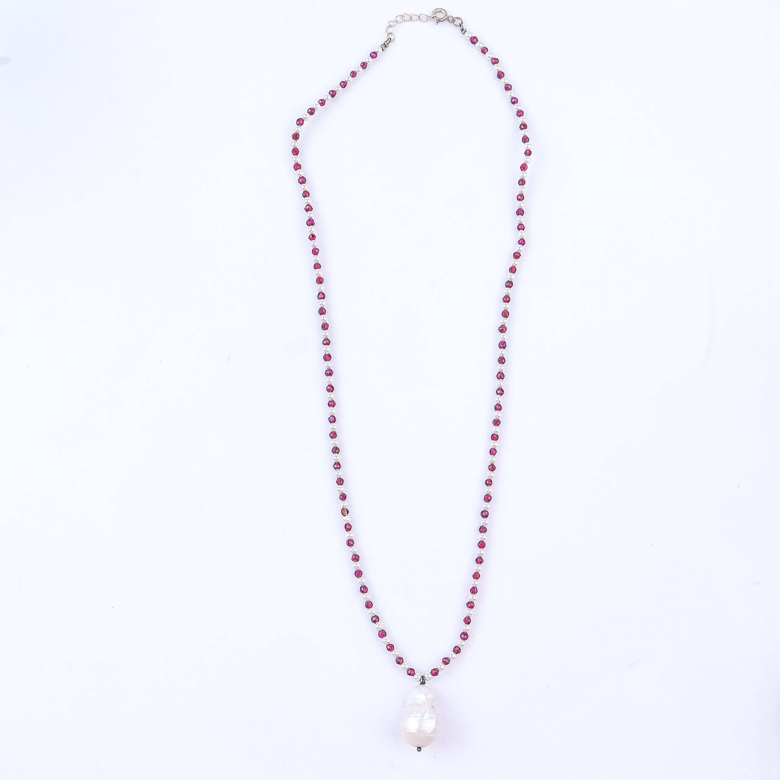 Garnet & Pearl Necklace
