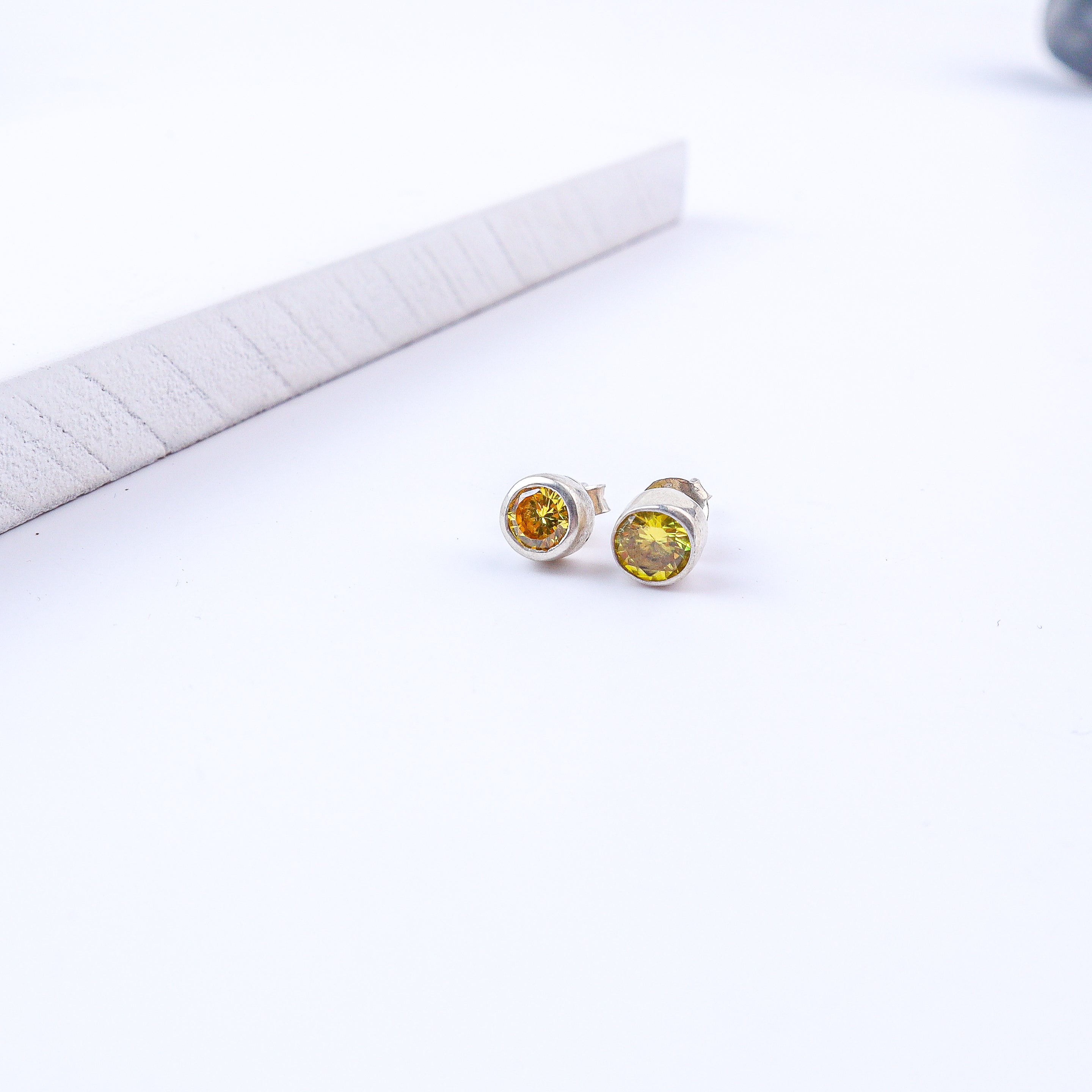 Yellow CZ Stone Studs