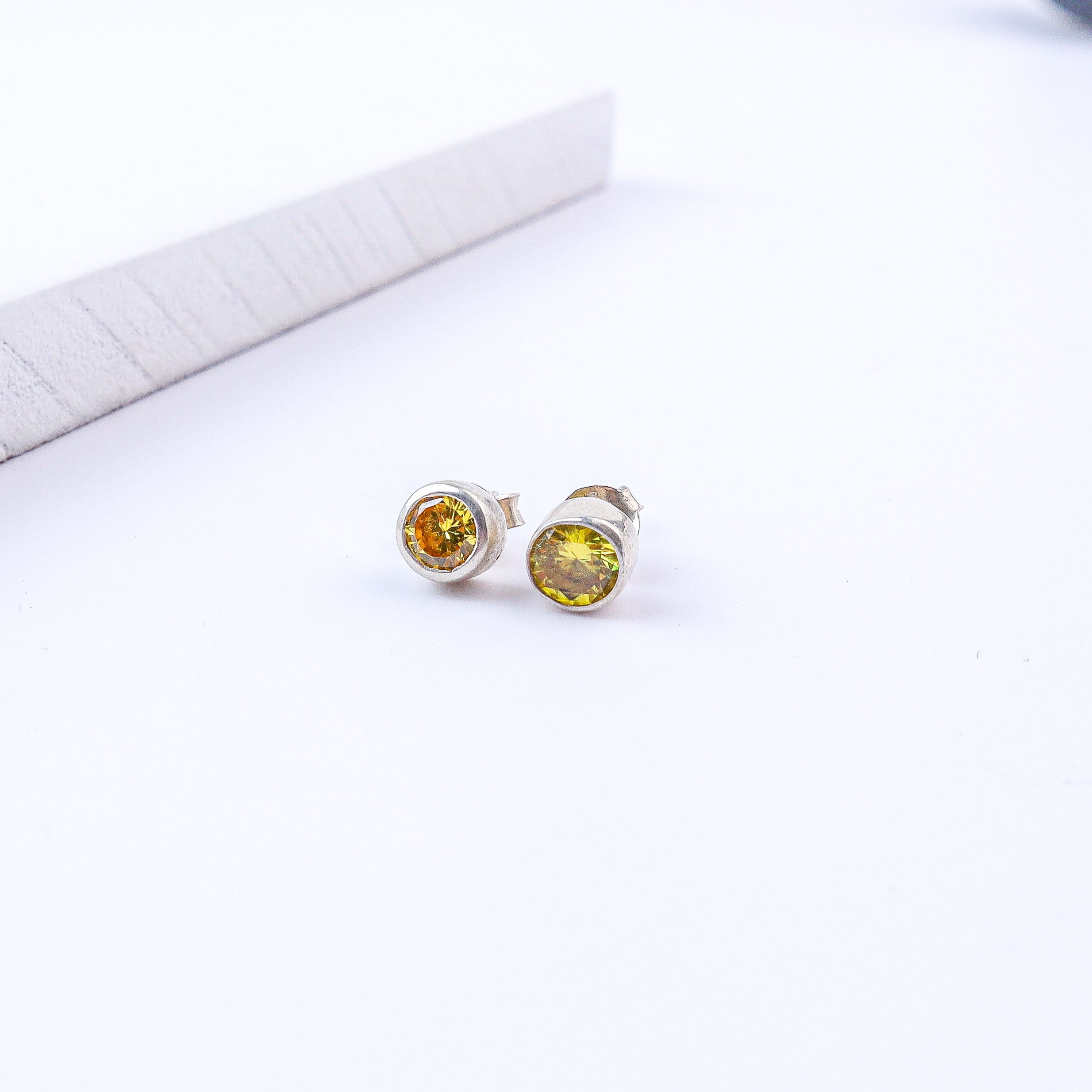 Yellow CZ Stone Studs