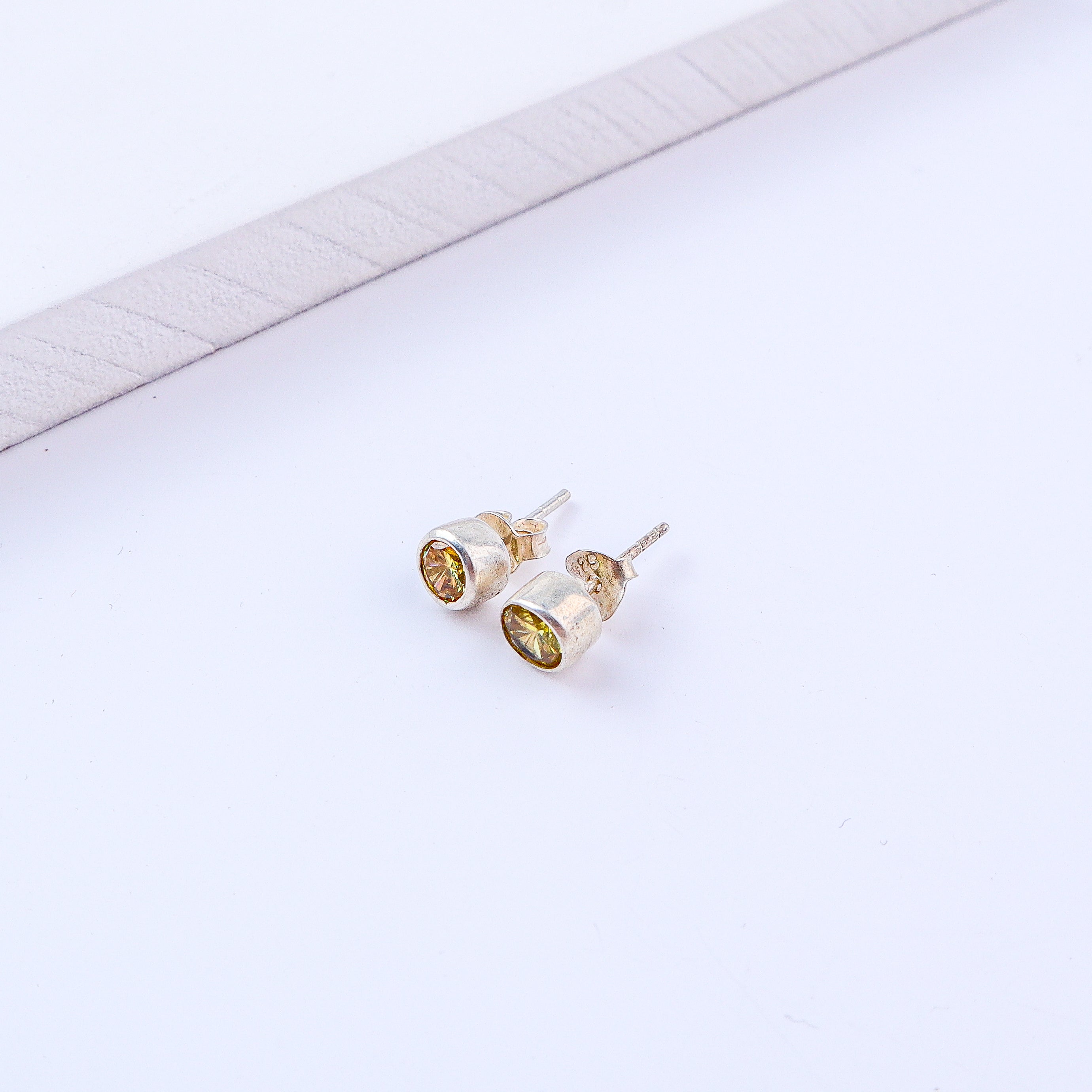 Yellow CZ Stone Studs