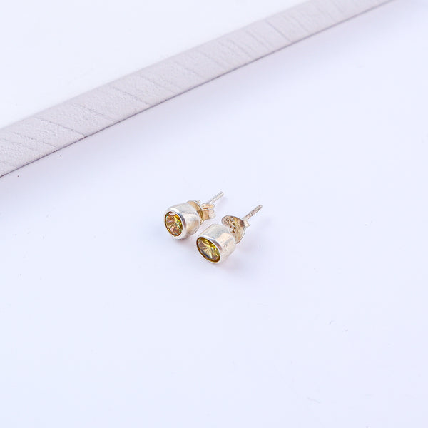 Yellow CZ Stone Studs