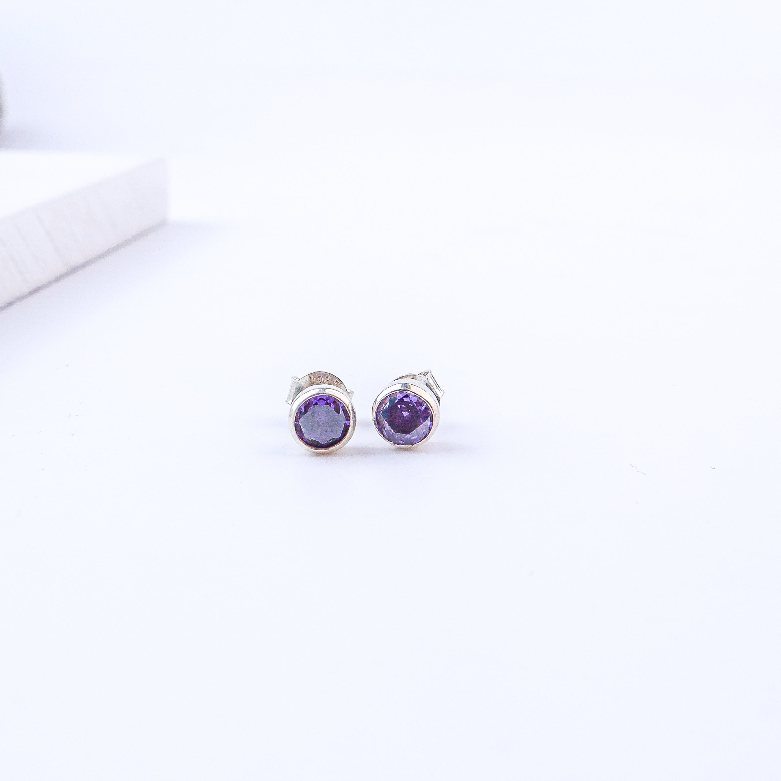Purple CZ Stone Studs
