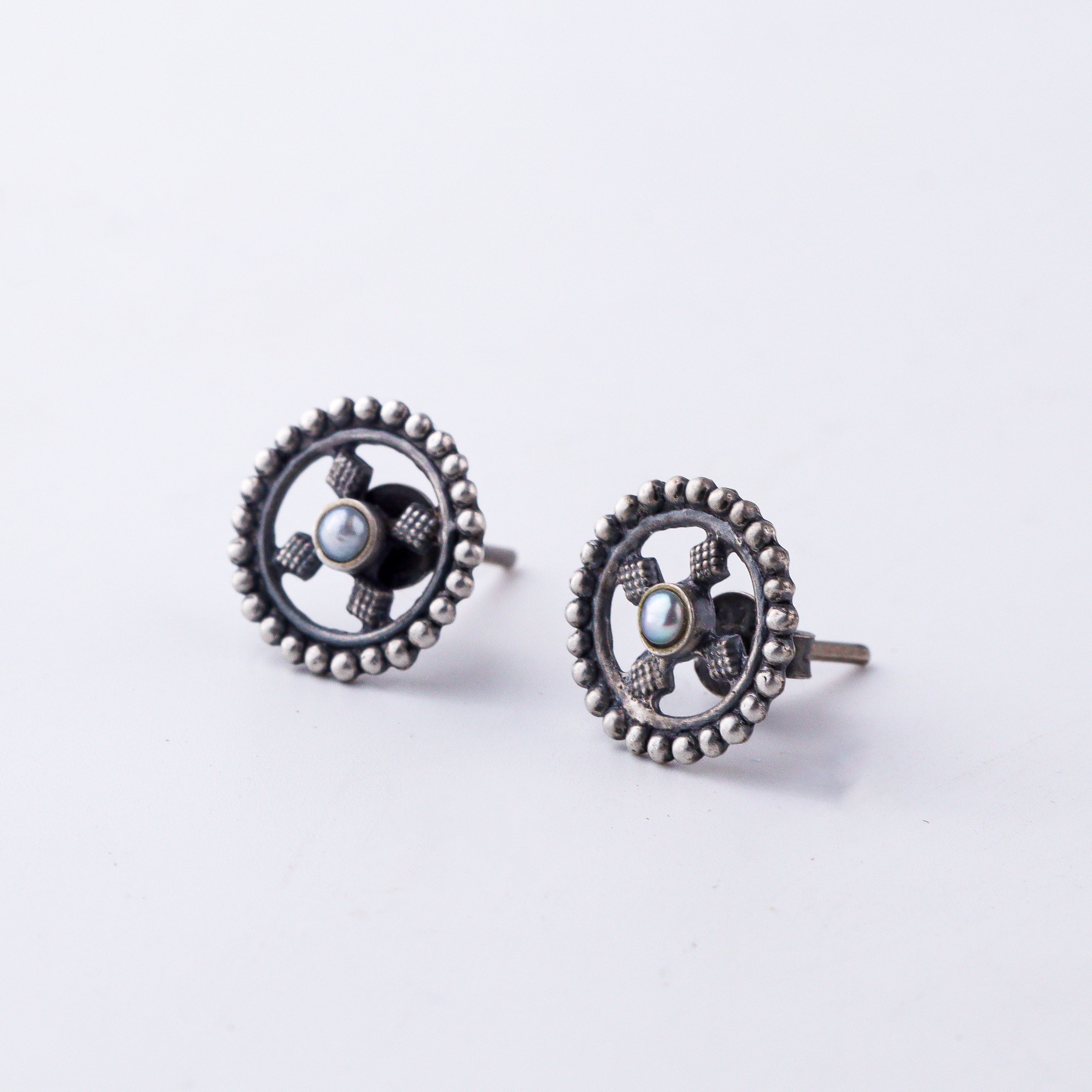 wear Silver Dotted Diamond Studs for everyday look