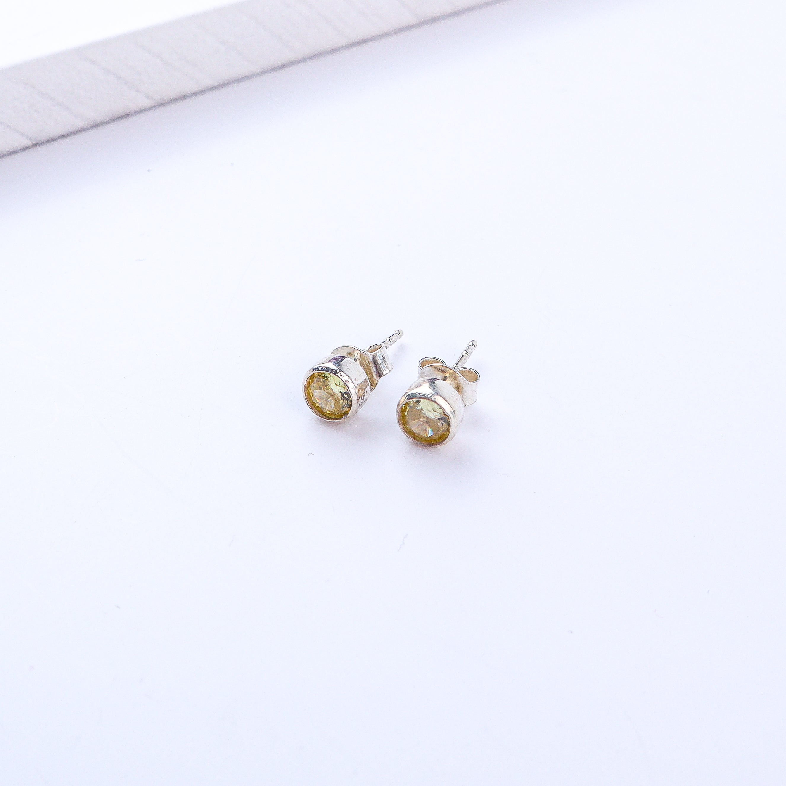 Pale Yellow CZ Stone Studs