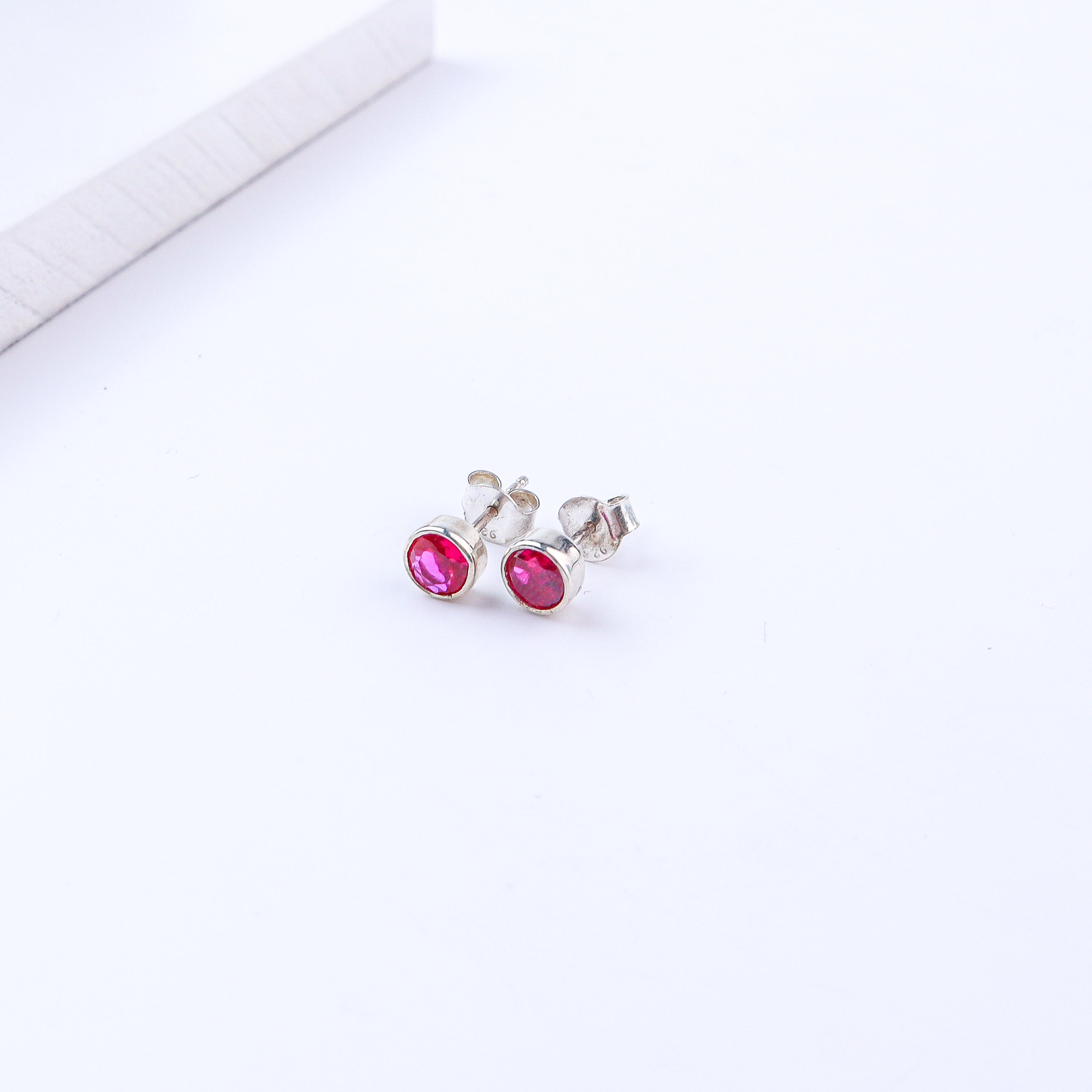 Pink CZ Stone Studs