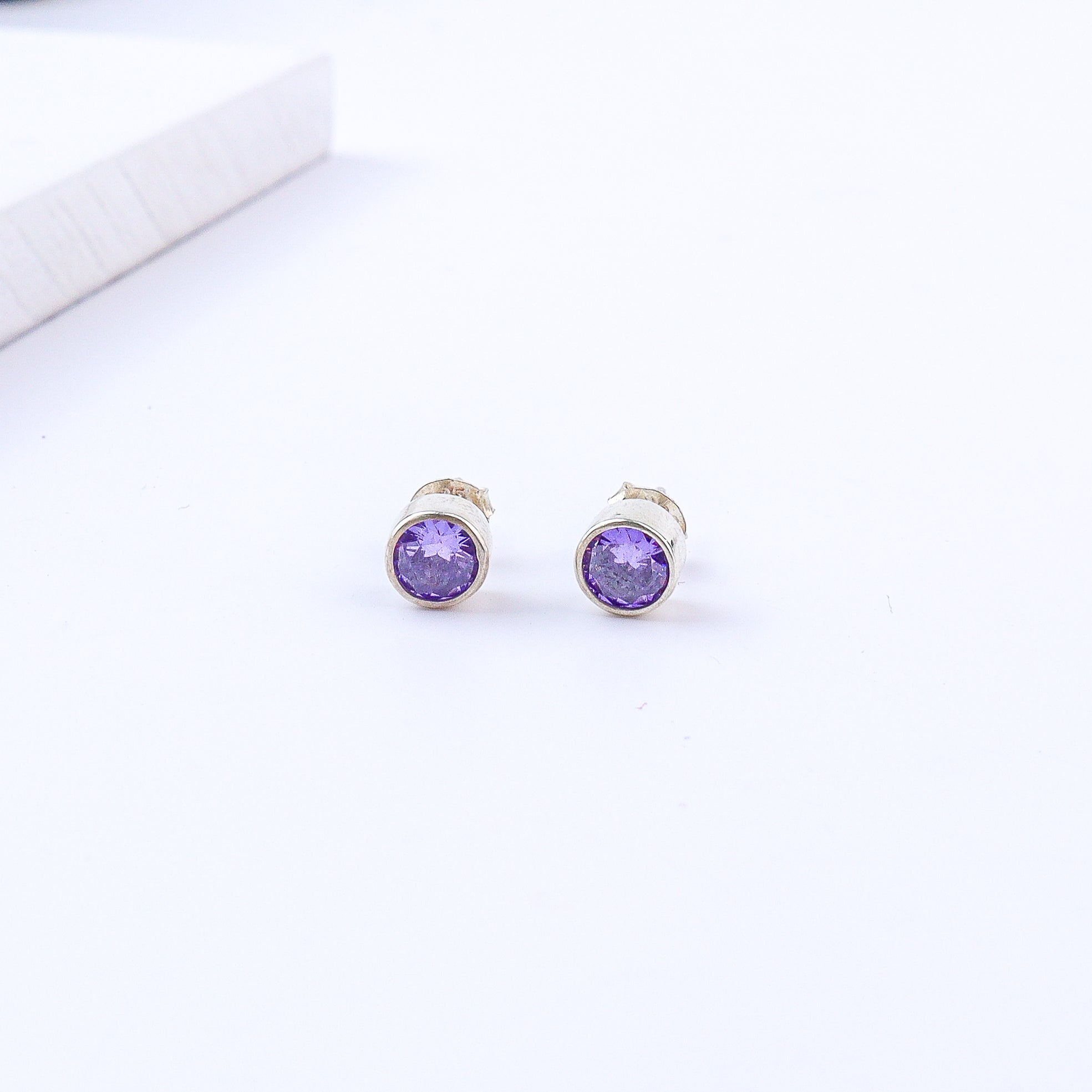 Lavender CZ Stone Studs