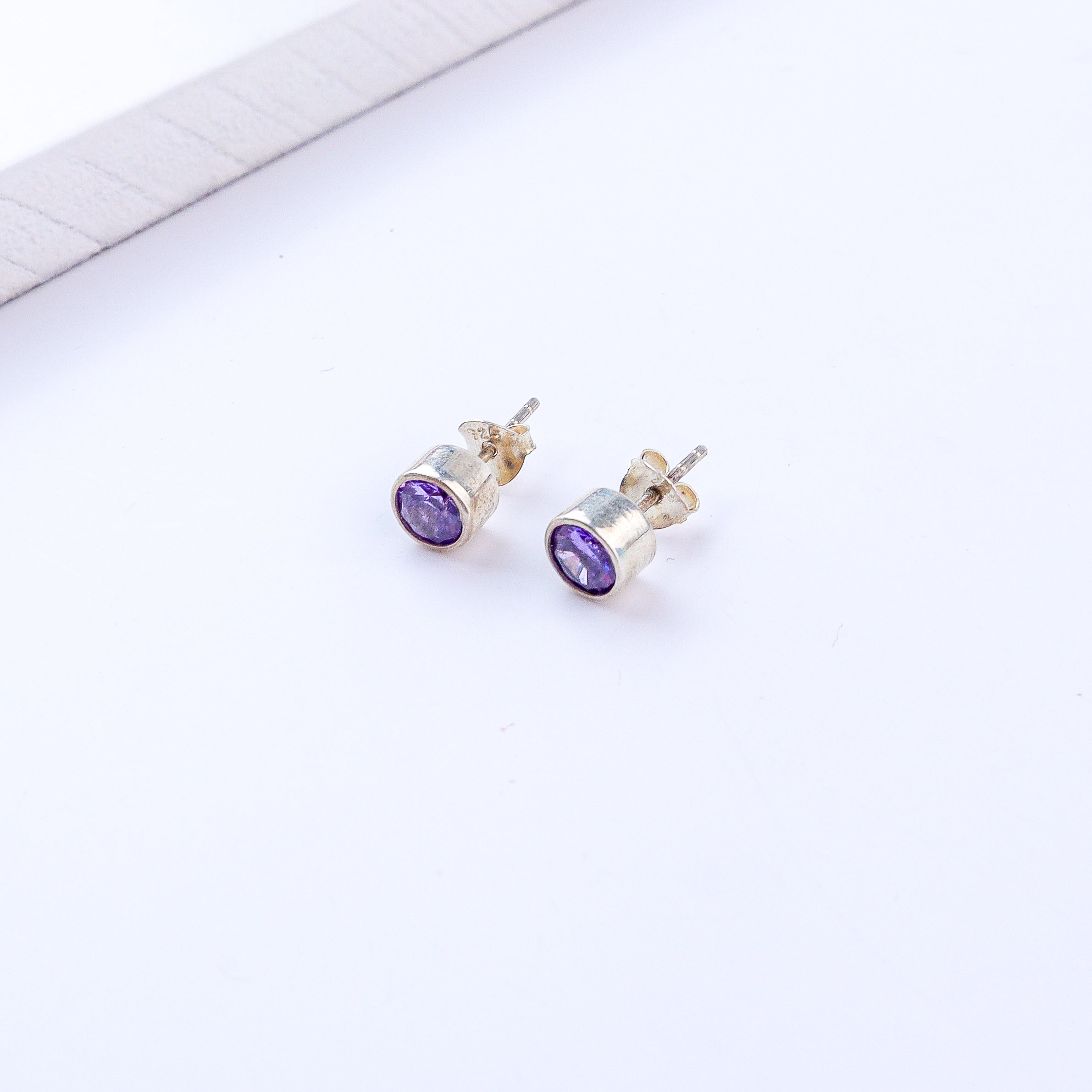 Lavender CZ Stone Studs