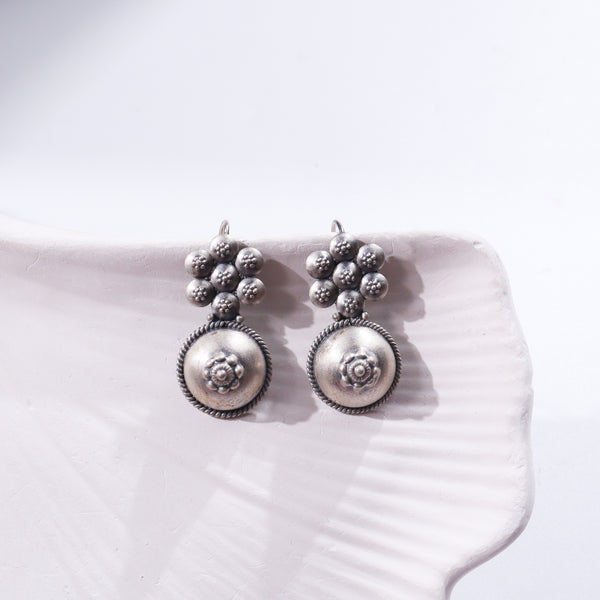 Silver floral earrings from Barmer