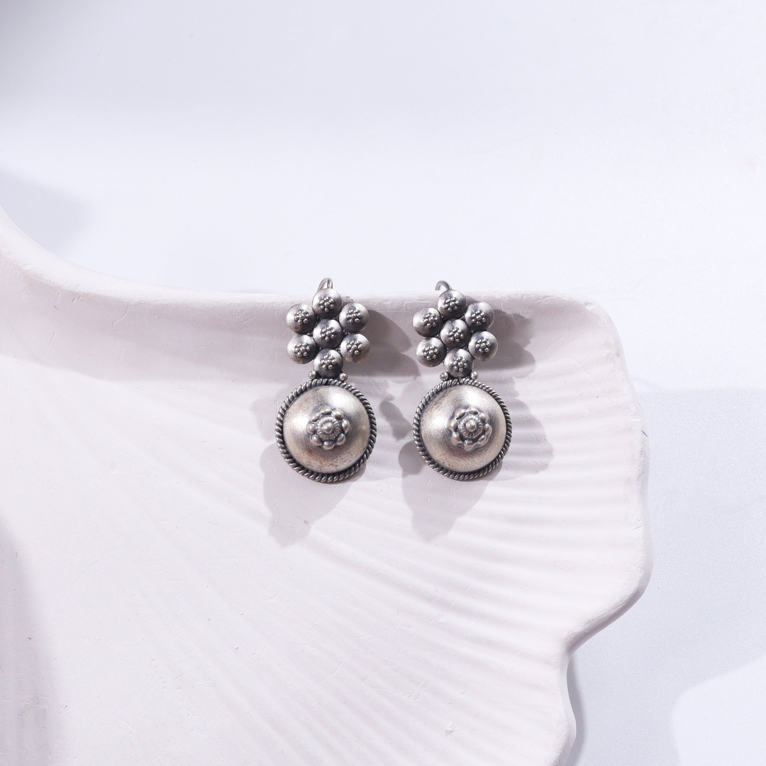 Sterling silver floral earrings