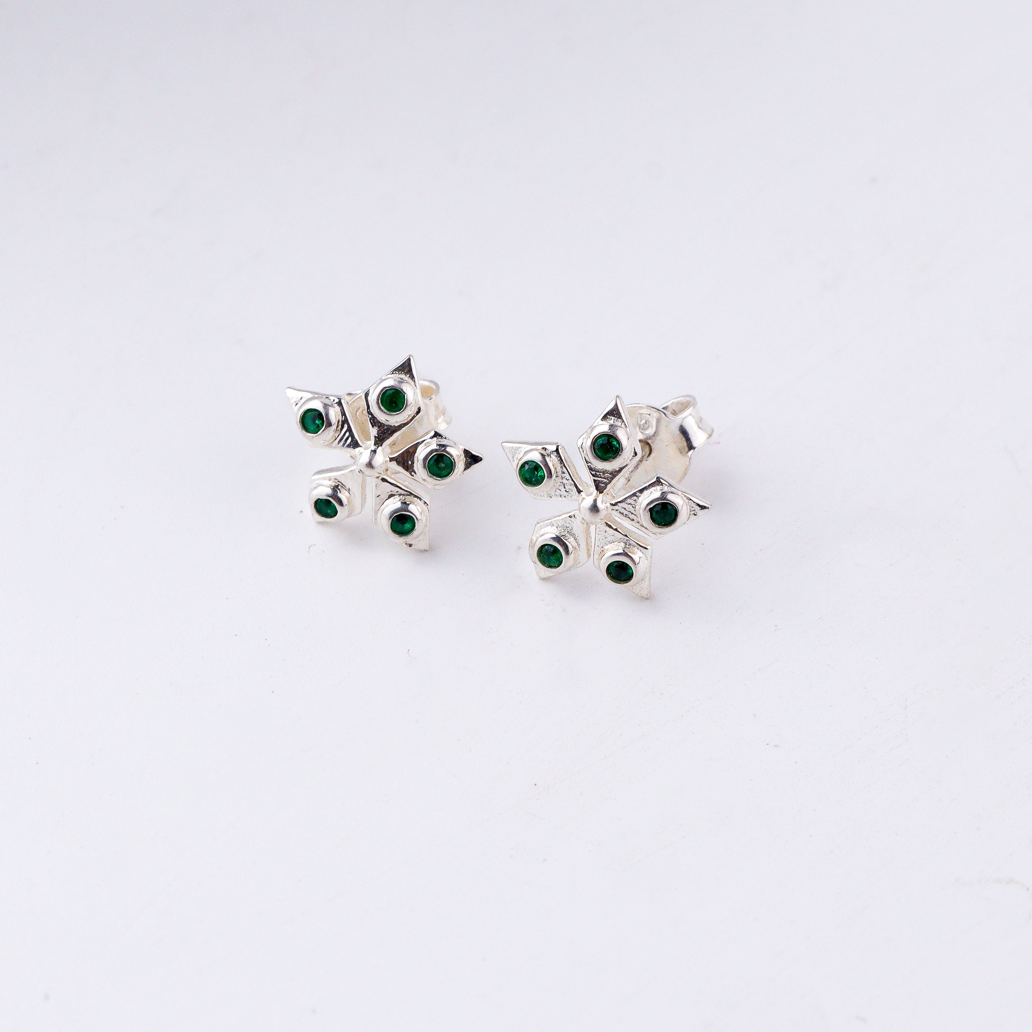 Silver Nakshatra studs in 92.5 sterling silver