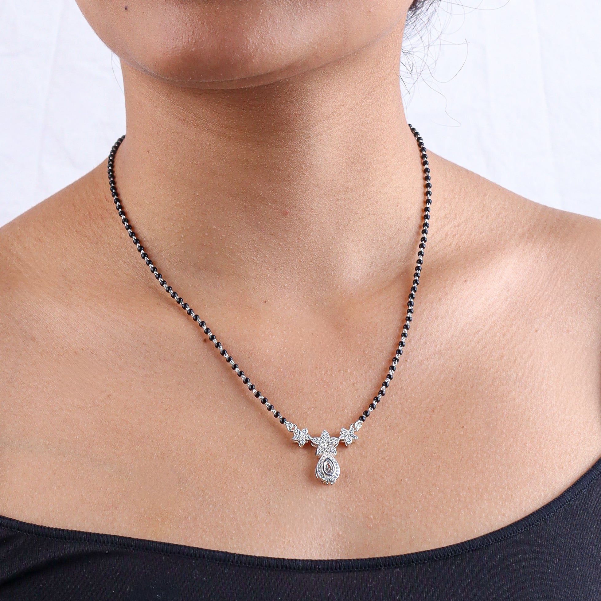 CZ Flower Drop Mangalsutra