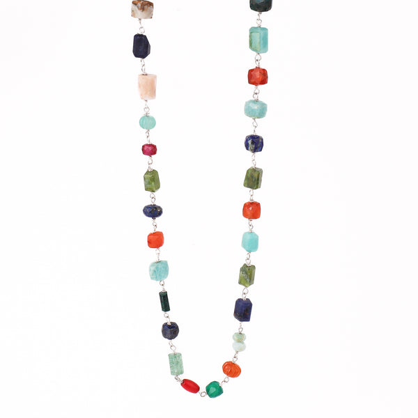 Colorful gemstone necklace