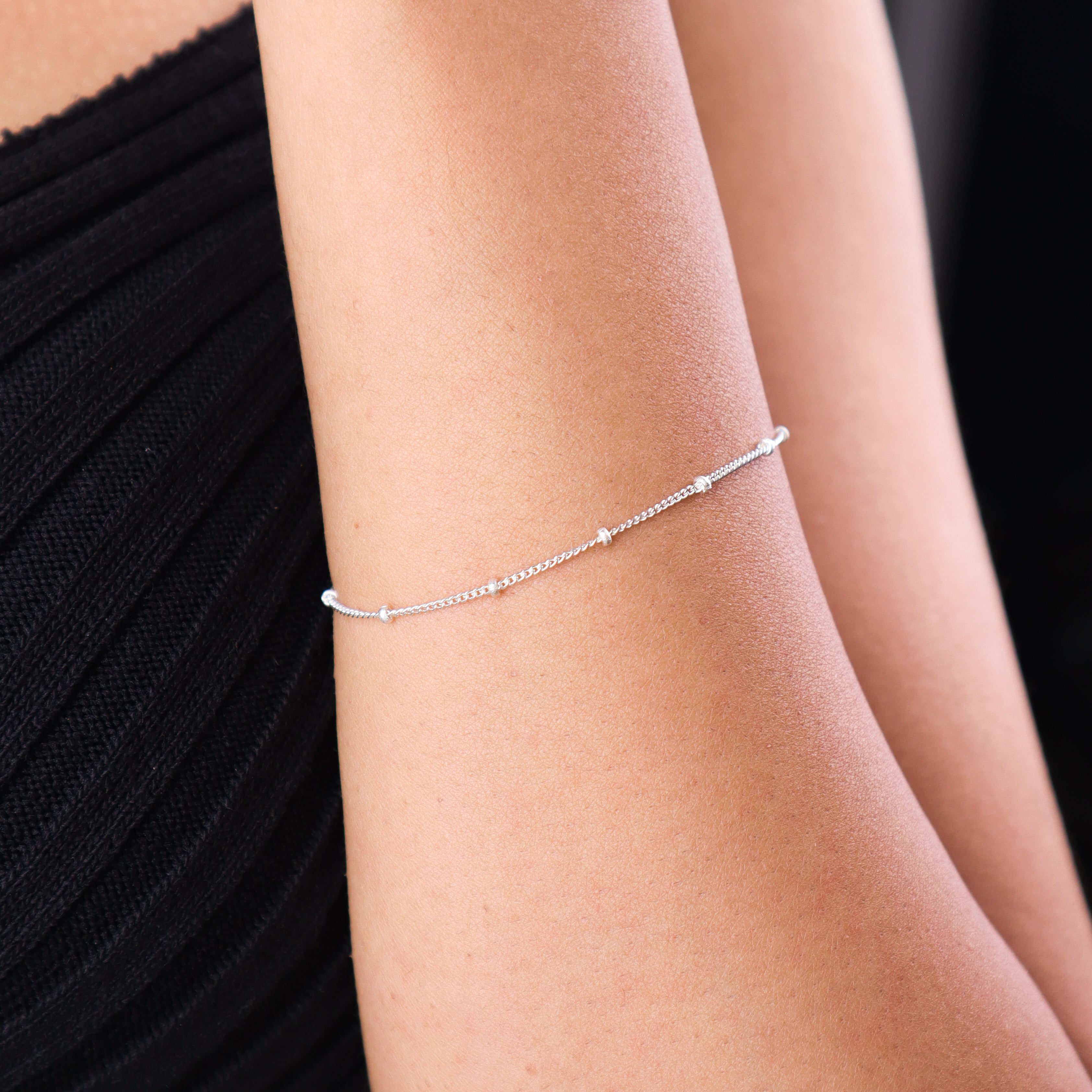 Dainty Silver Chain Bracelet