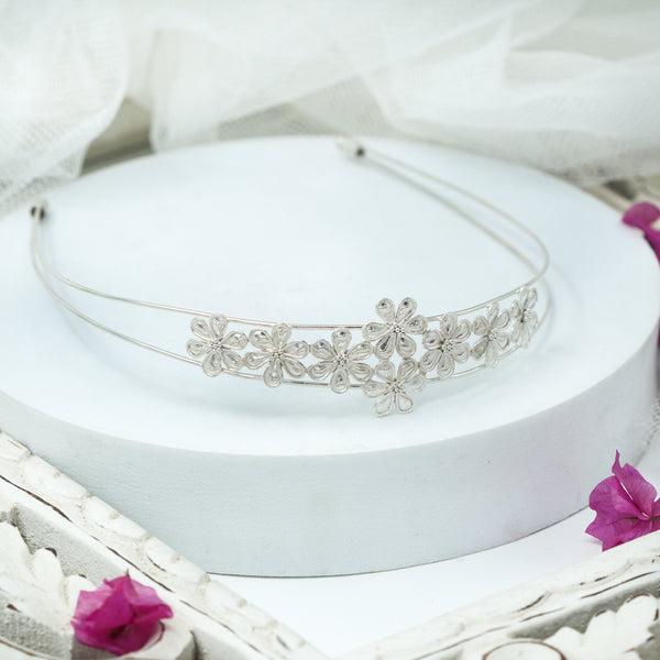 Silver Floral Filigree Hairband