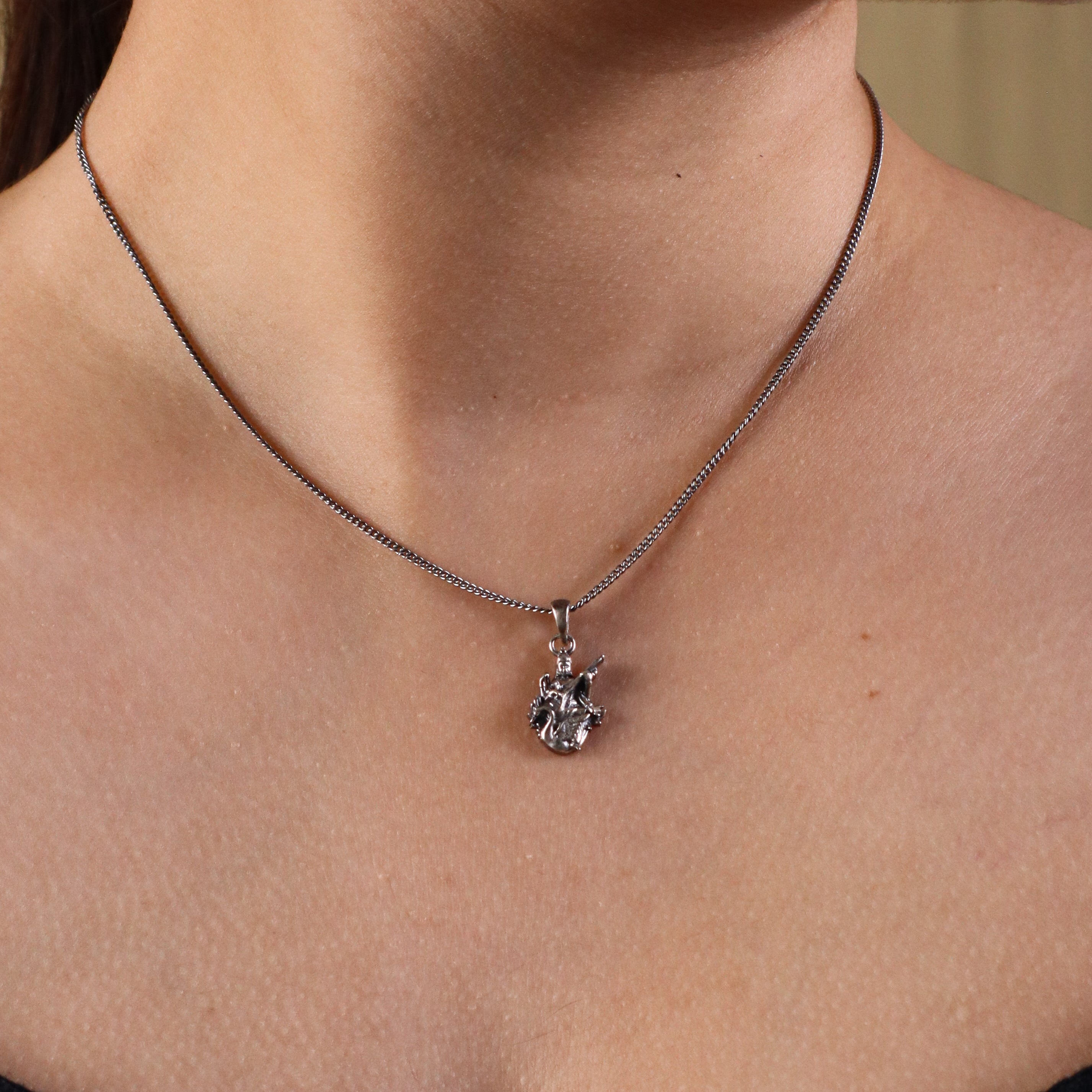 Silver Saraswati Pendant