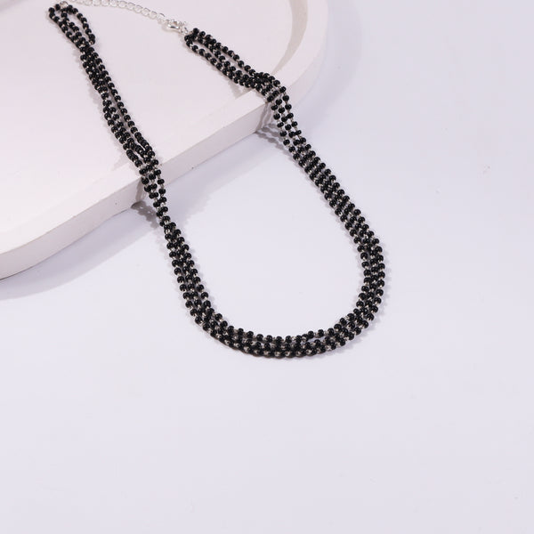 Black beaded silver mangalsutra