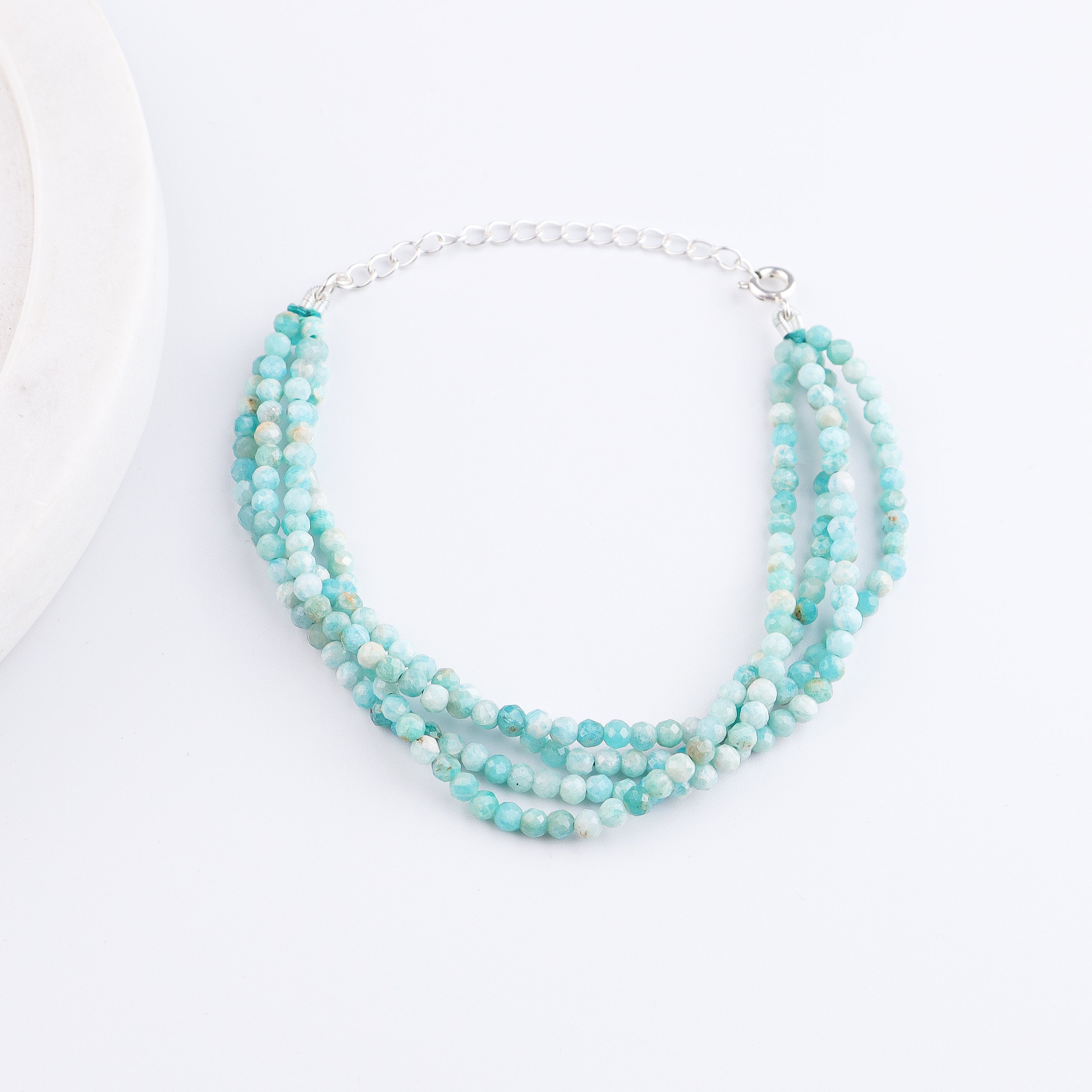 Blue Firoza Silver Bracelet (Project Handmade)