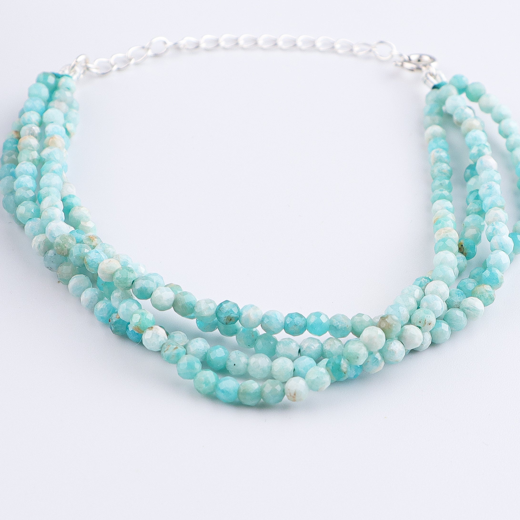 Blue Firoza Silver Bracelet (Project Handmade)