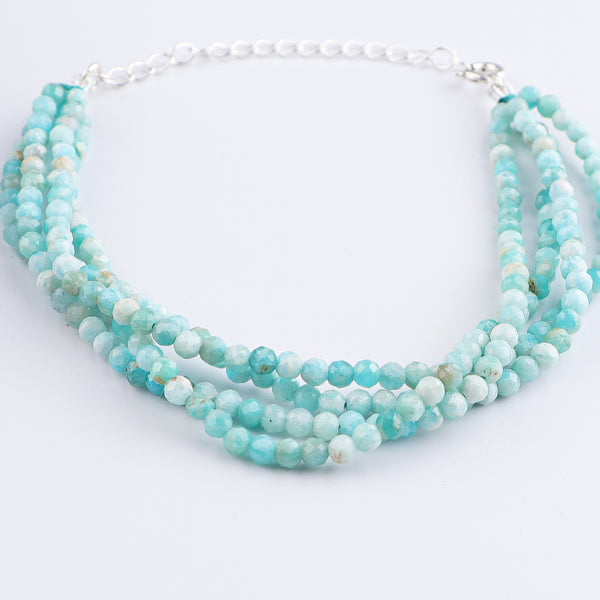 Blue Firoza Silver Bracelet (Project Handmade)