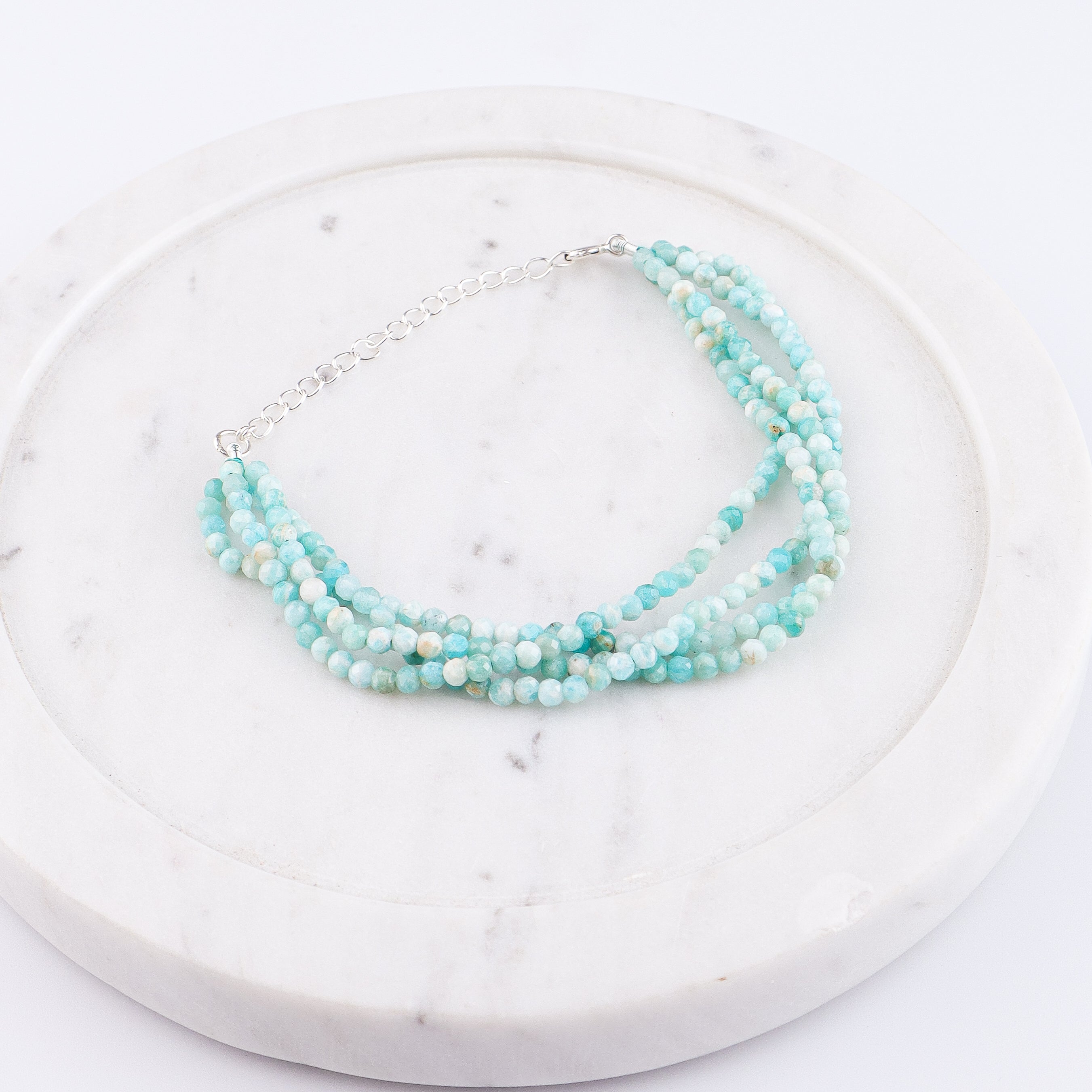 Blue Firoza Silver Bracelet (Project Handmade)