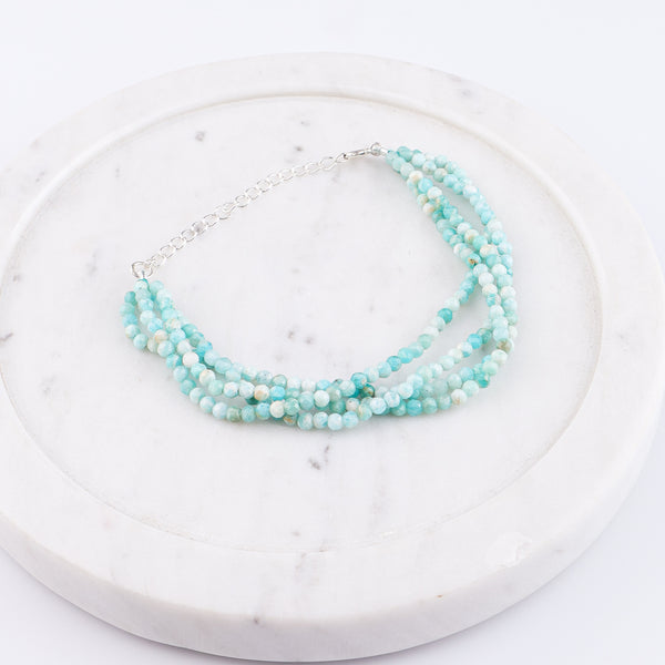 Blue Firoza Silver Bracelet (Project Handmade)