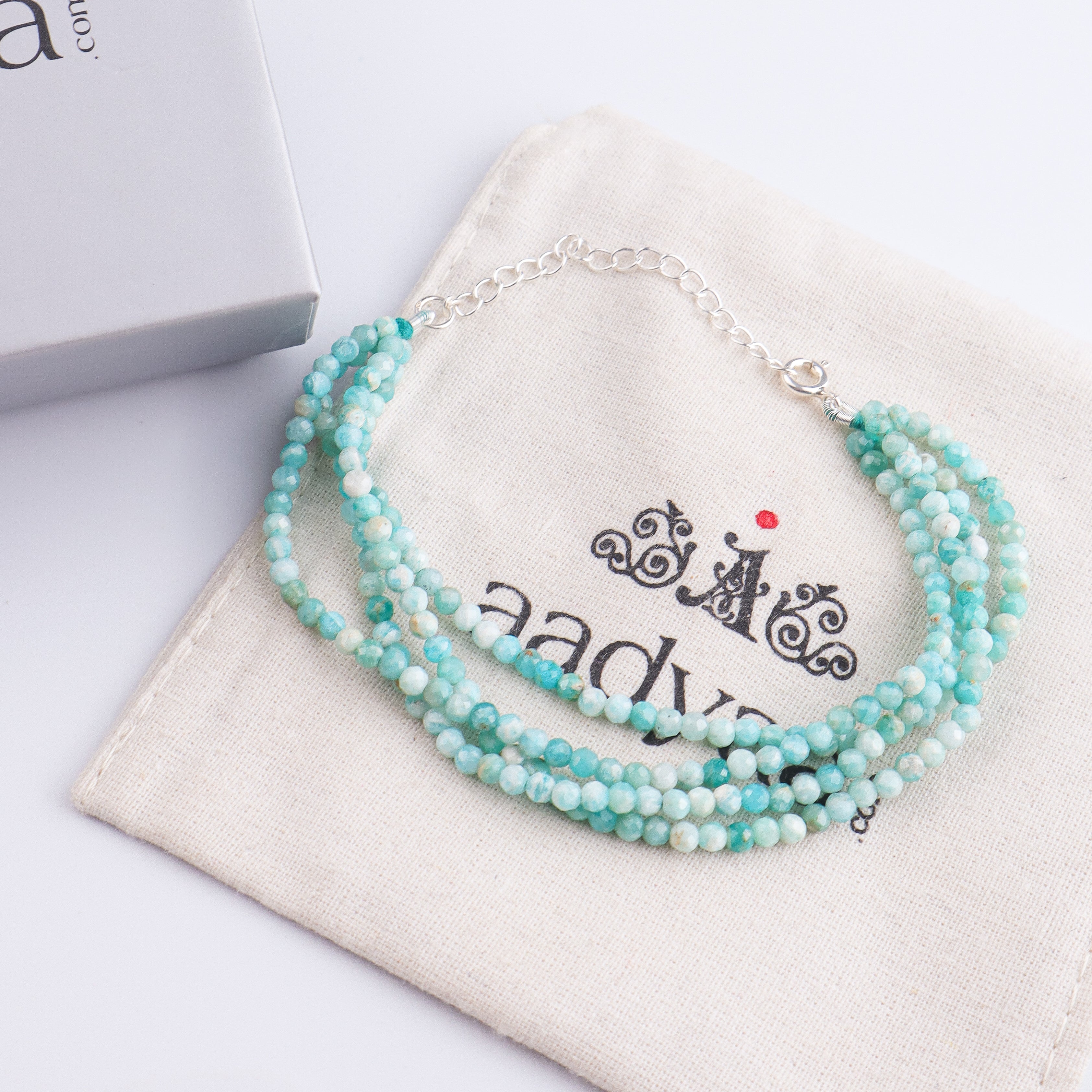 Blue Firoza Silver Bracelet (Project Handmade)
