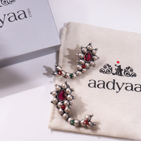 Itihaas Maharashtrian Nath Earrings Small silver jewelry