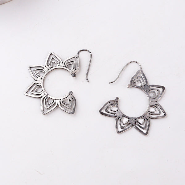 Mini Kumudini ( Lily ) Hammered Earring