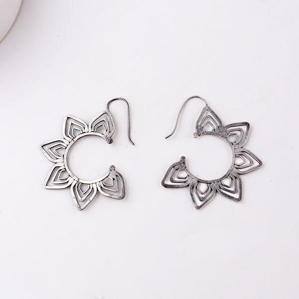 Mini Kumudini ( Lily ) Hammered Earring