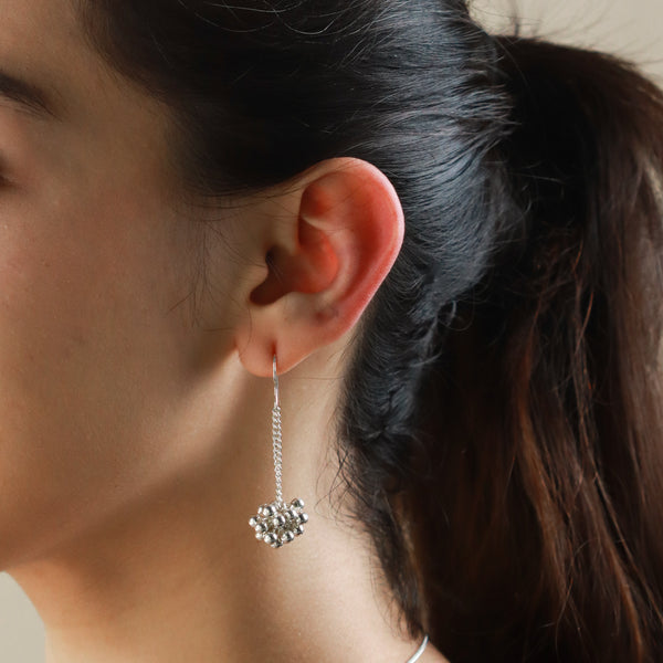Silver Ghungroo Bunch Earrings in sterling silver