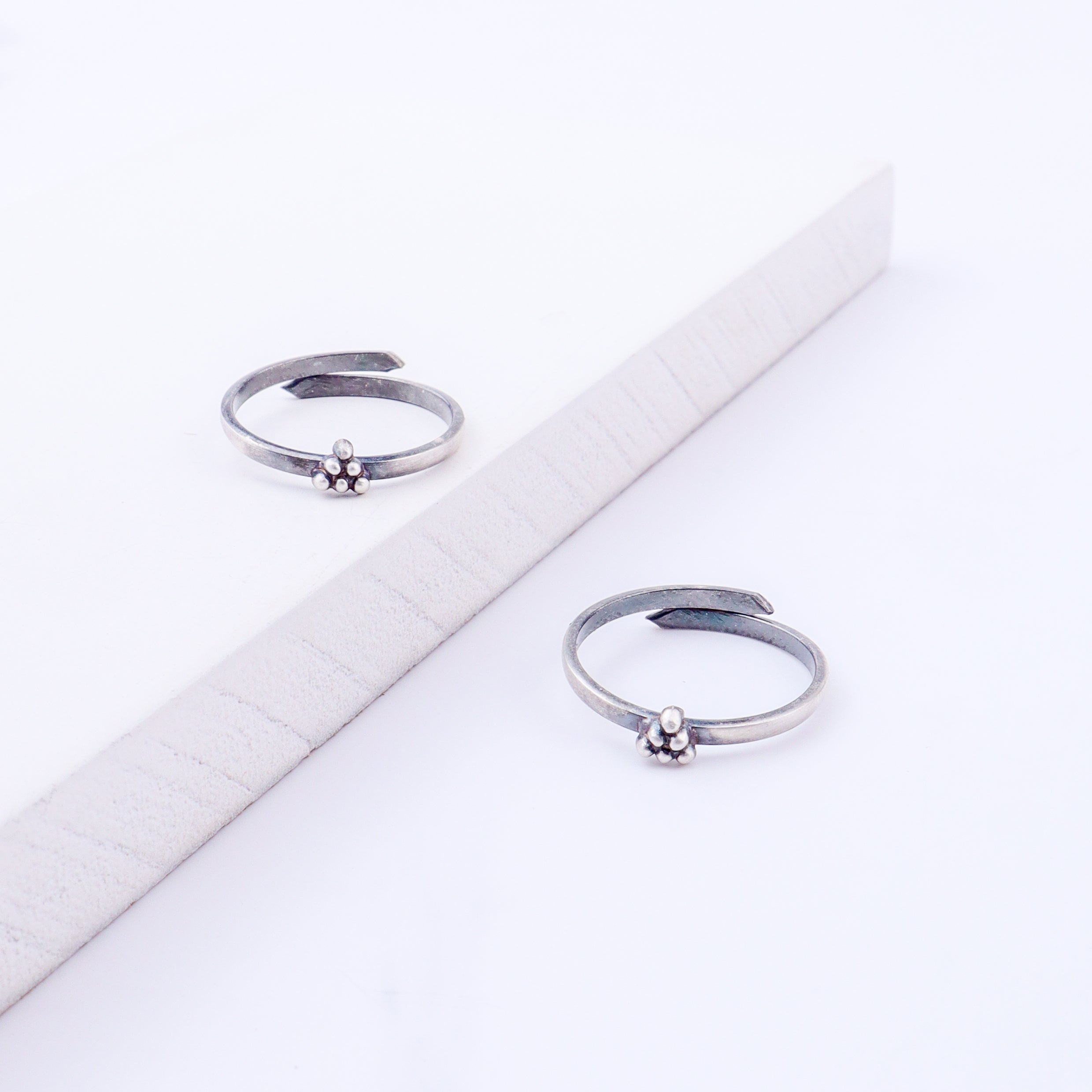 Tiny Silver Adjustable Pyramid Toe Ring