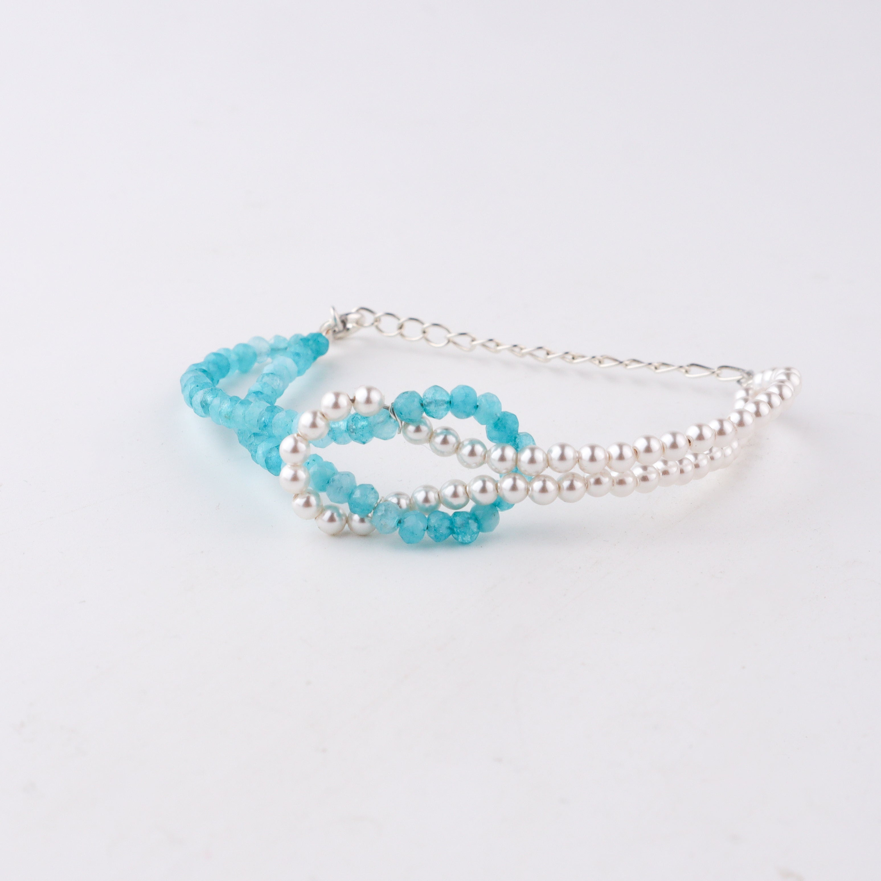 wear Blue Jade & Pearl Forever Bracelet for everyday look