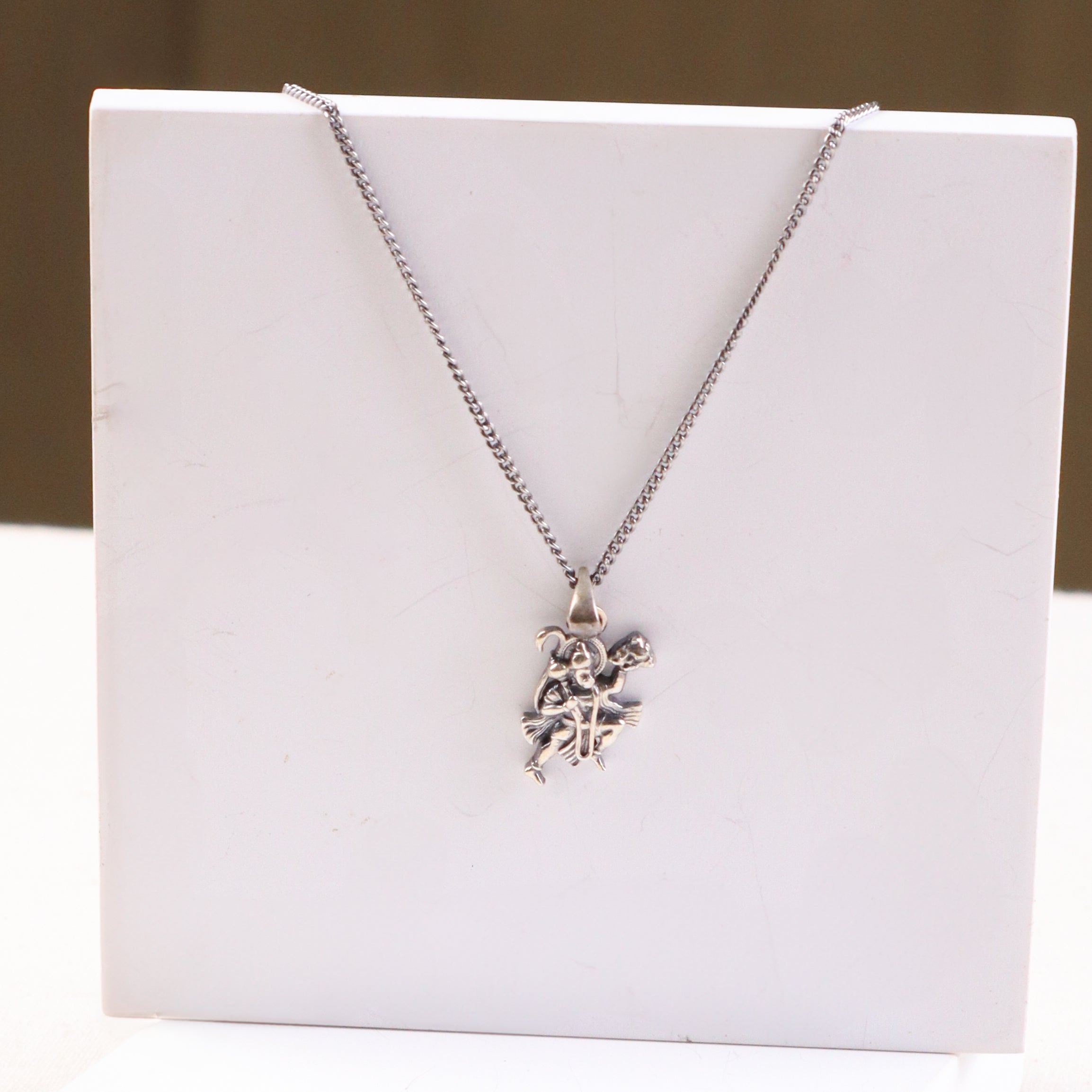 Silver Maruti Pendant Necklace
