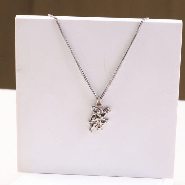 Silver Maruti Pendant Necklace