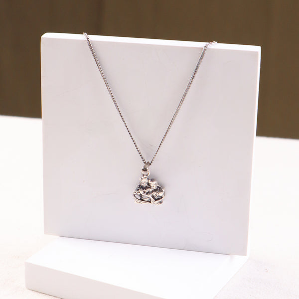 Silver Radha Krishna Pendant Necklace