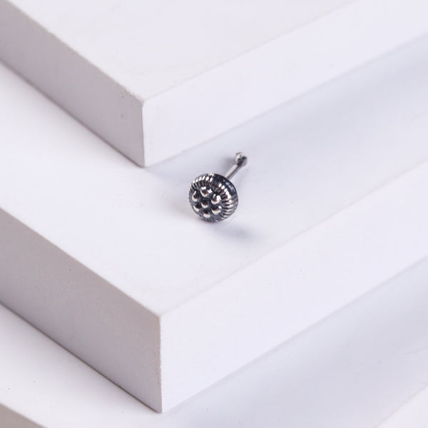 Silver Tiny Round Kudi Nose Pin