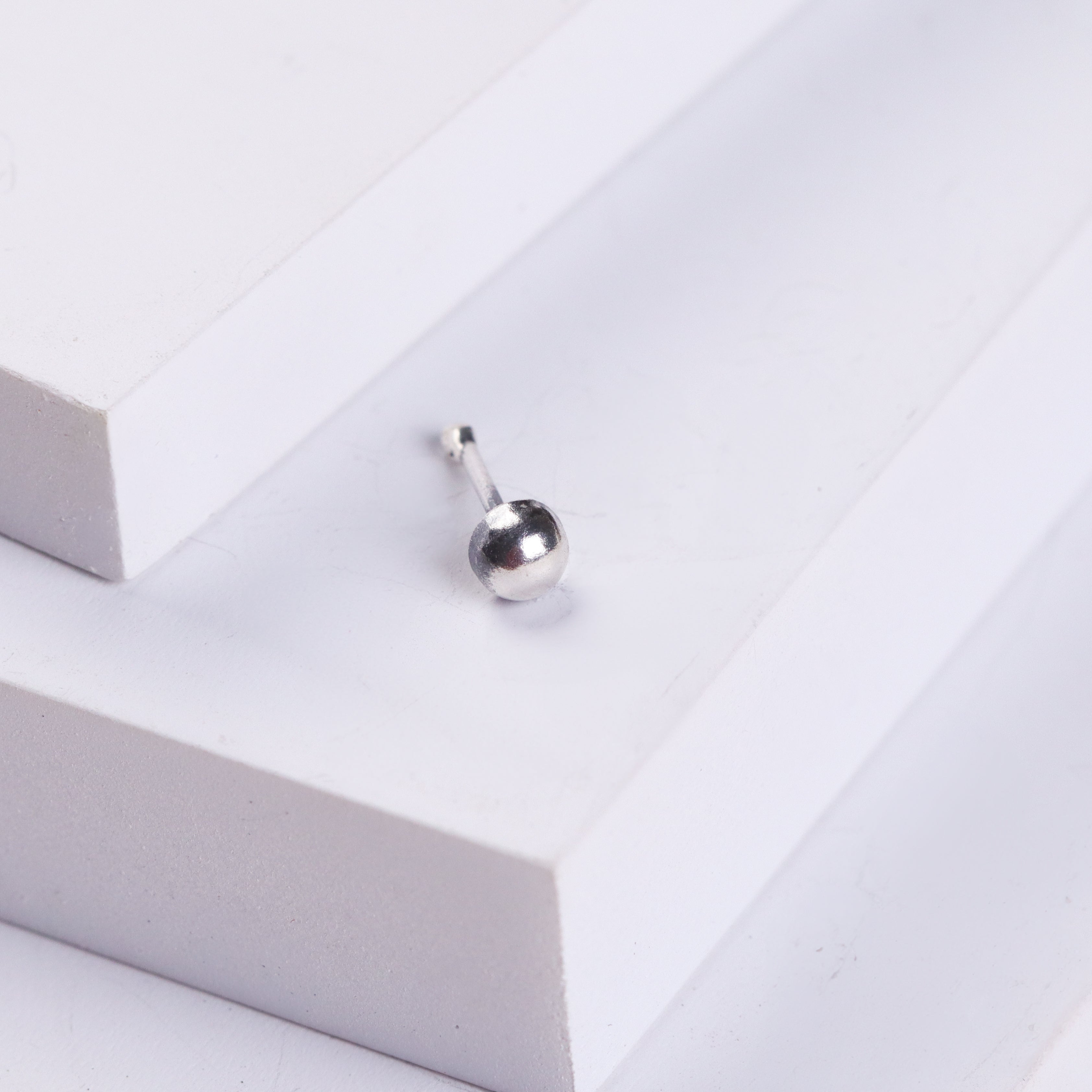 Silver Dome Nose Pin