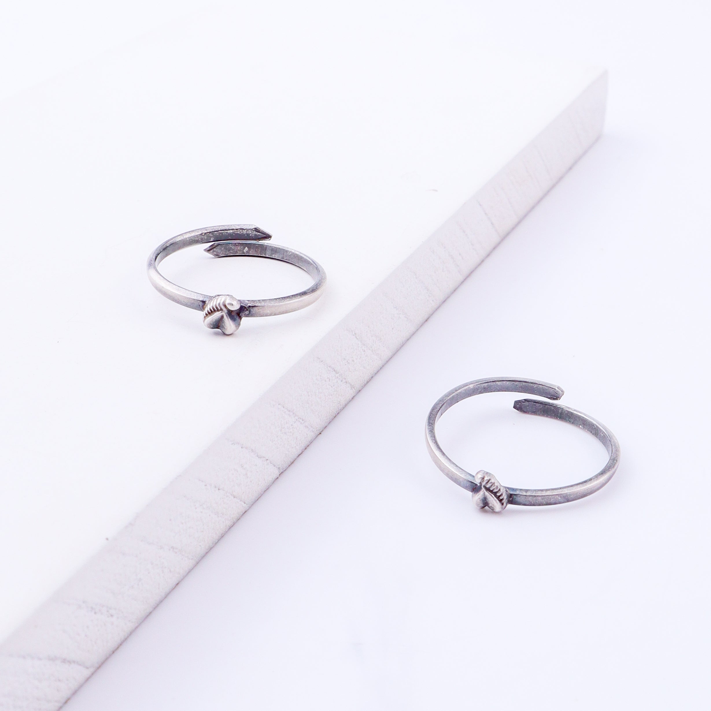 Tiny Silver Adjustable Koyari Heart Toe Ring