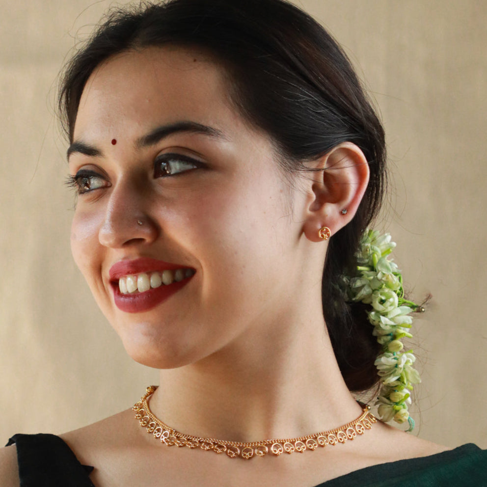 Silver Delicate Gopadma Set (Gold Plated)