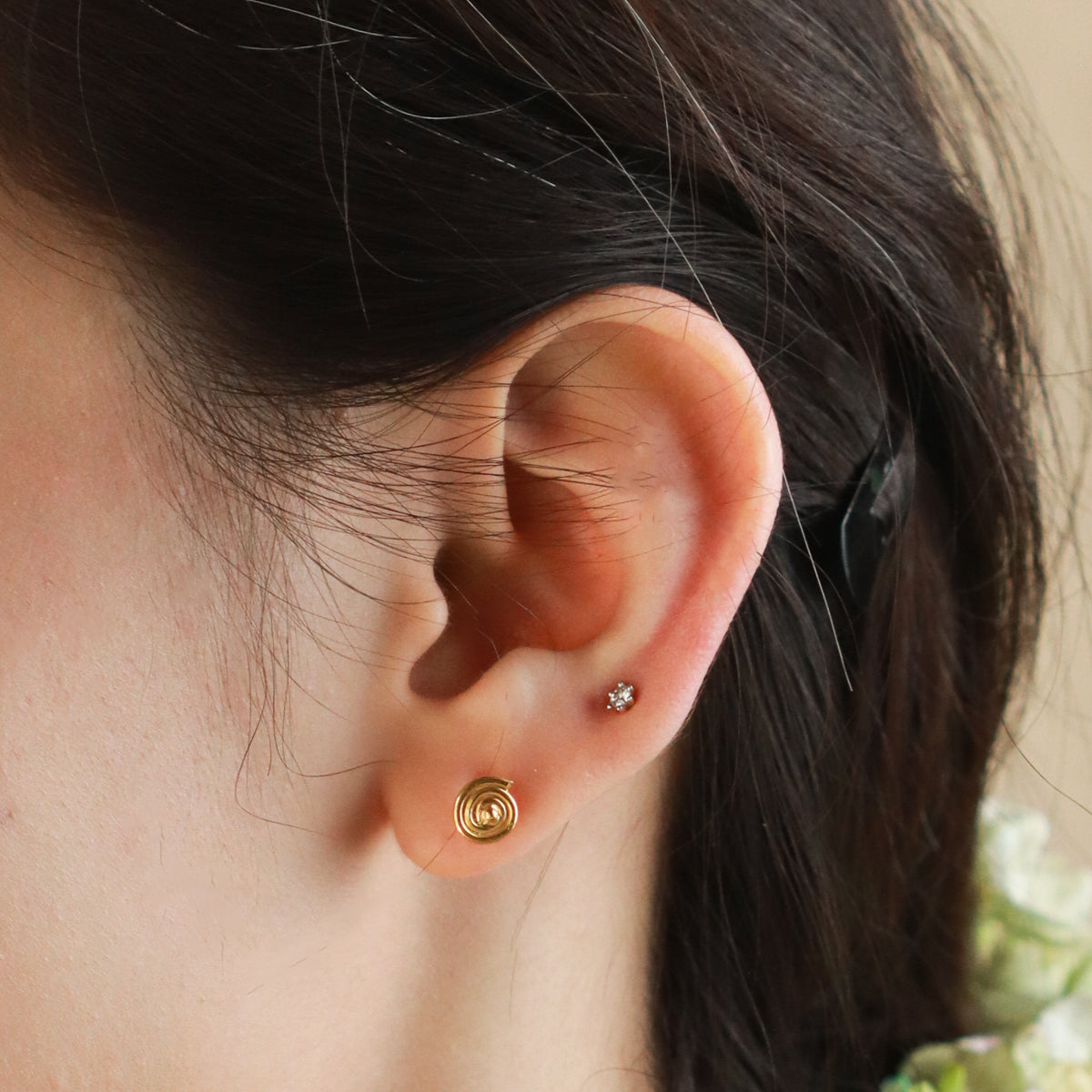 Silver Delicate Spiral Set (Gold Plated)