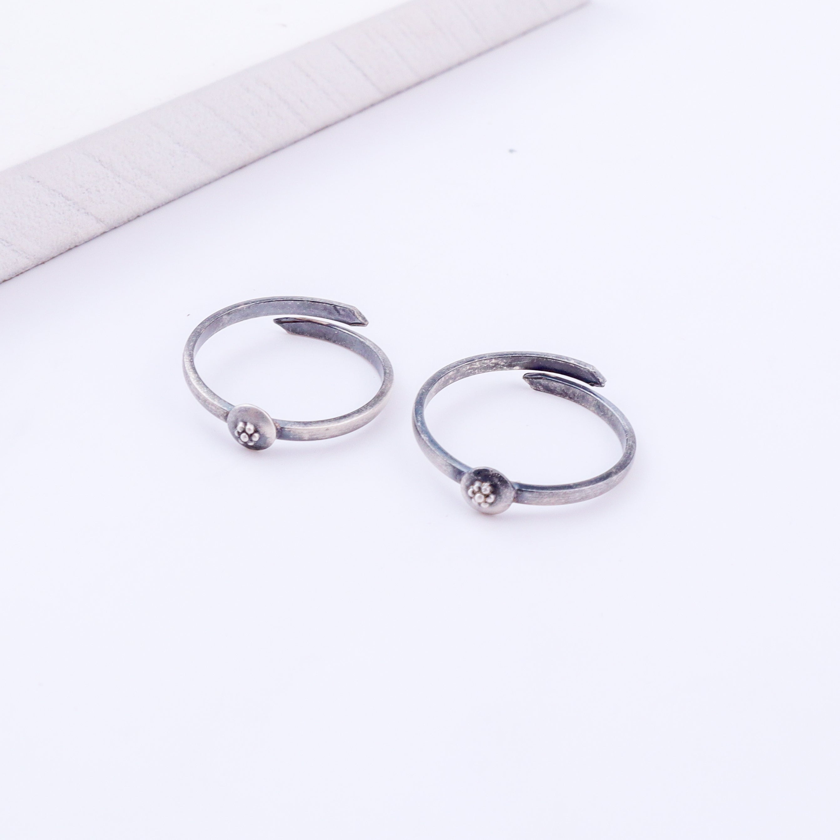Tiny Silver Adjustable Kudi Dome Toe Ring
